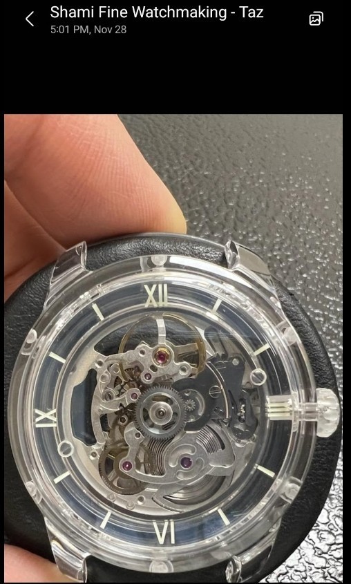 SAPPHIRE CRYSTAL CASE WATCH, SWISS AUTOMATIC SKELETON MOVEMENT – STP 6-21