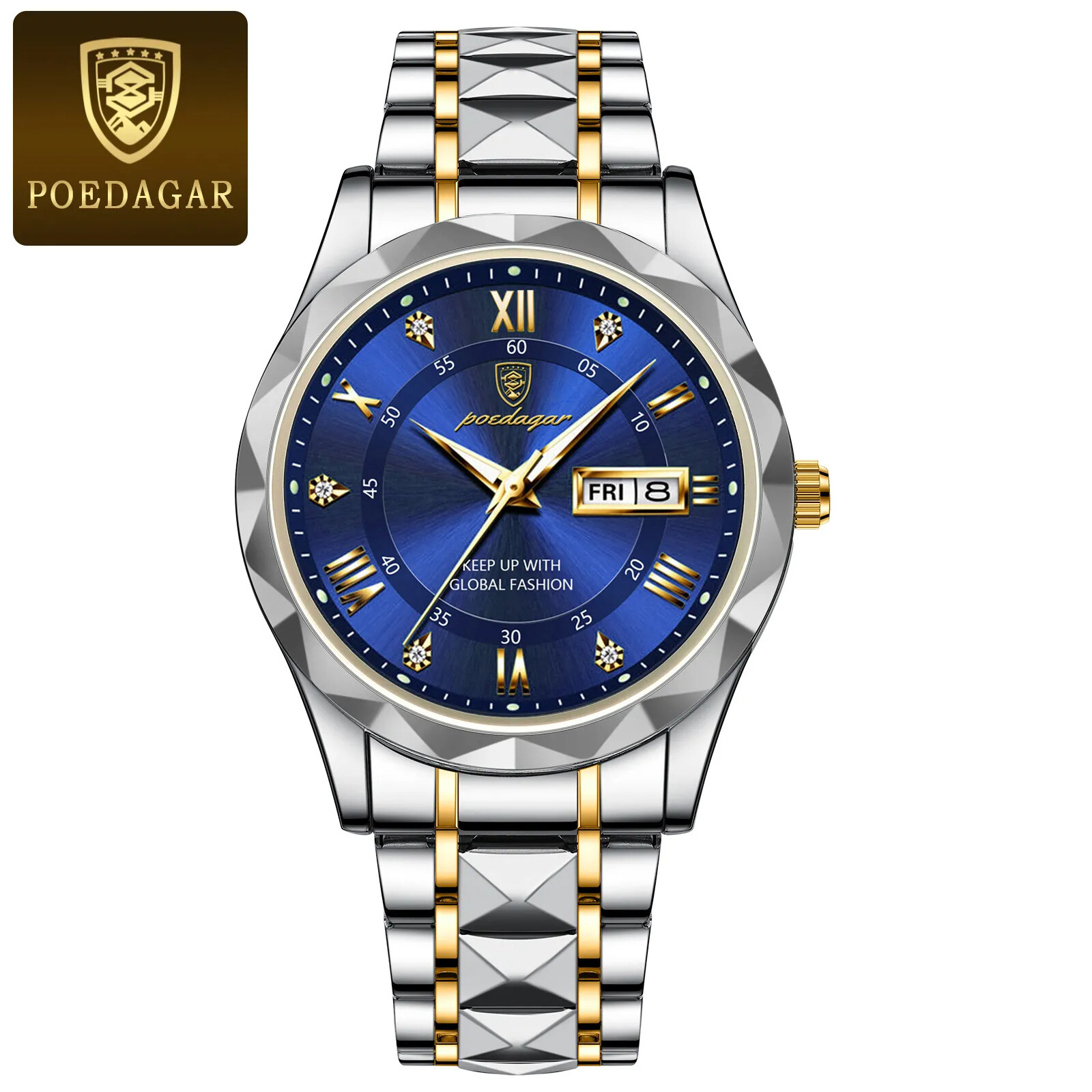 Man Wristwatch Waterproof Stainless Steel Luminous Men