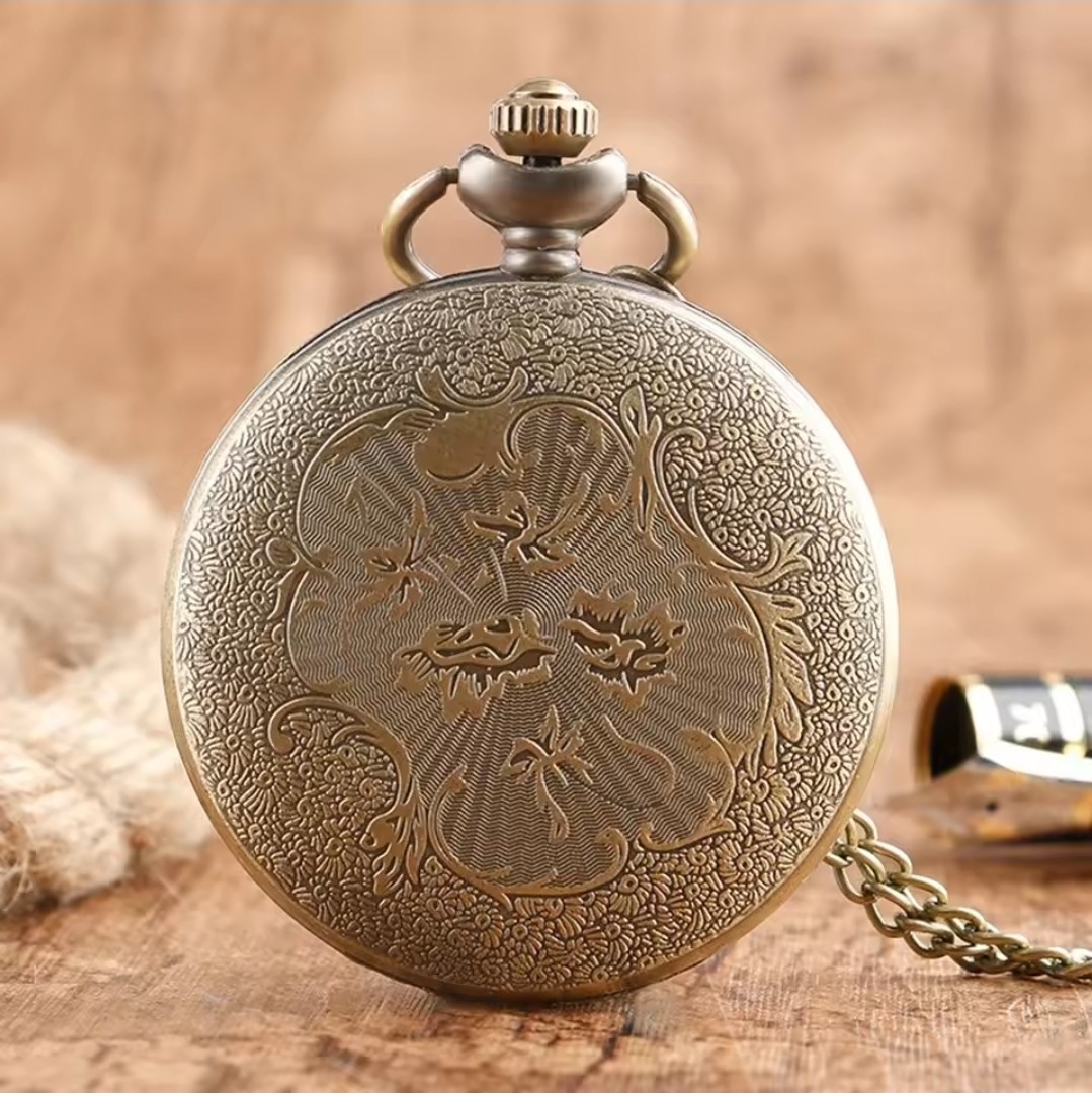 Pocket Watch Dragon Design Quartz Watch W3