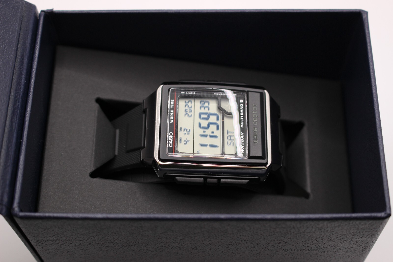 CASIO WAVE CEPTOR WV-59R-1AJF Men’s Watch New in Box Mineral glass World Time
