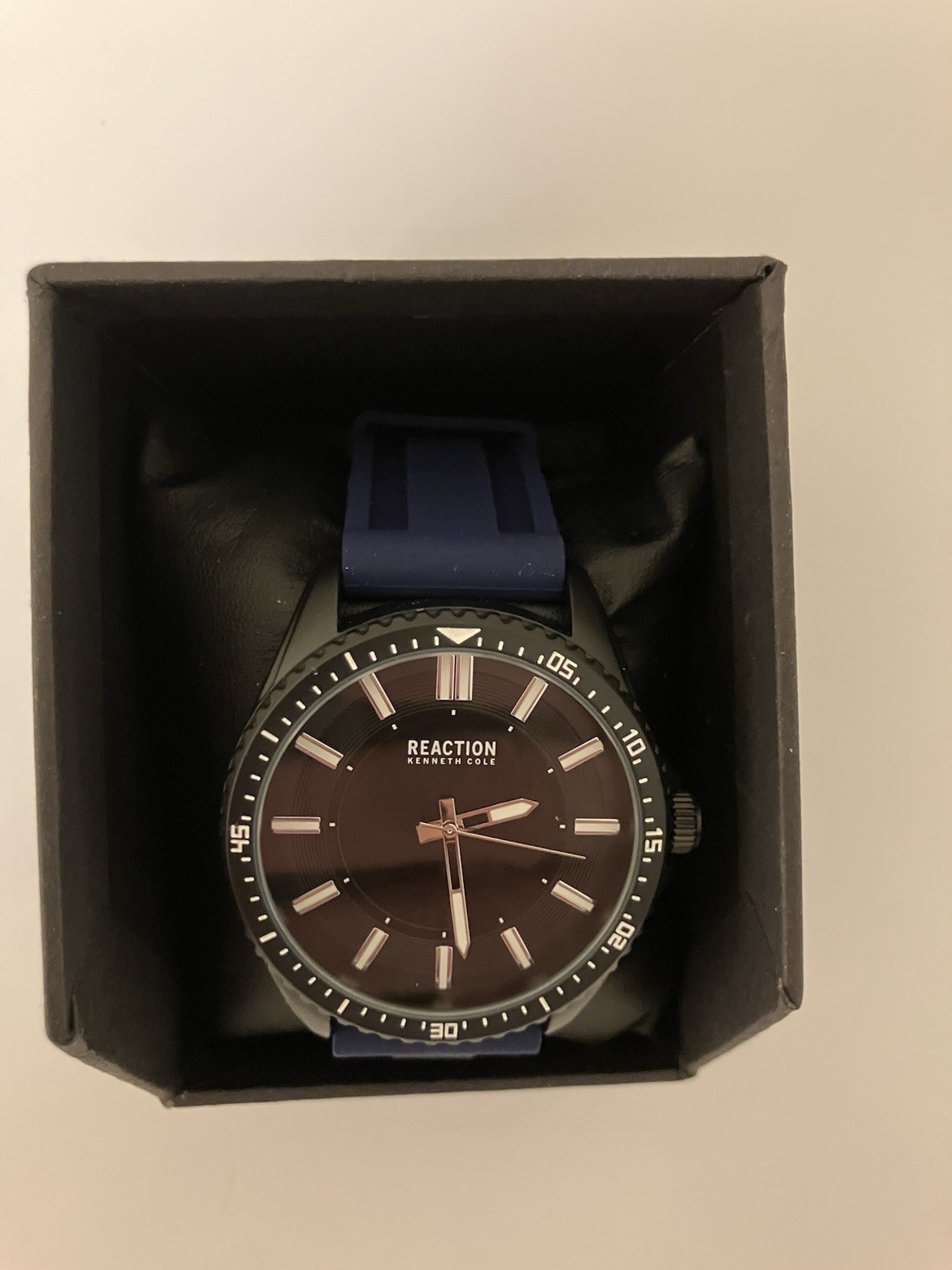 Kenneth Cole Reaction Watch , Blue Rubber Strap, Seiko Quartz PC21 KRWGM7009602