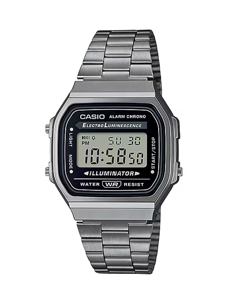 Casio A168WGG-1A Men’s Vintage Gunmetal Band Illuminator Chronograph Alarm Watch