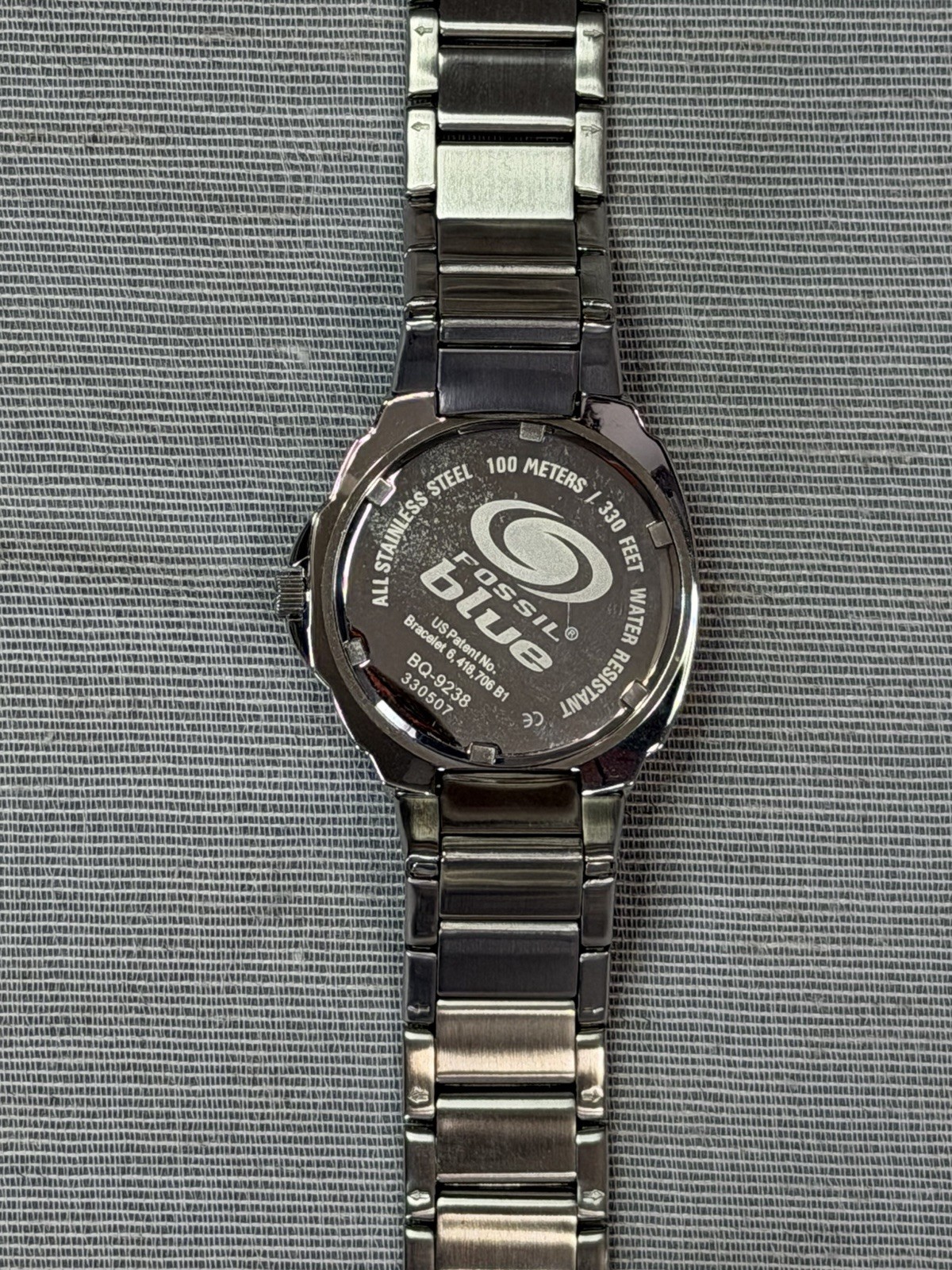 Fossil Blue Quartz Analog Watch Stainless 40mm 100m Silver/Blue w/Tin 00269-1a