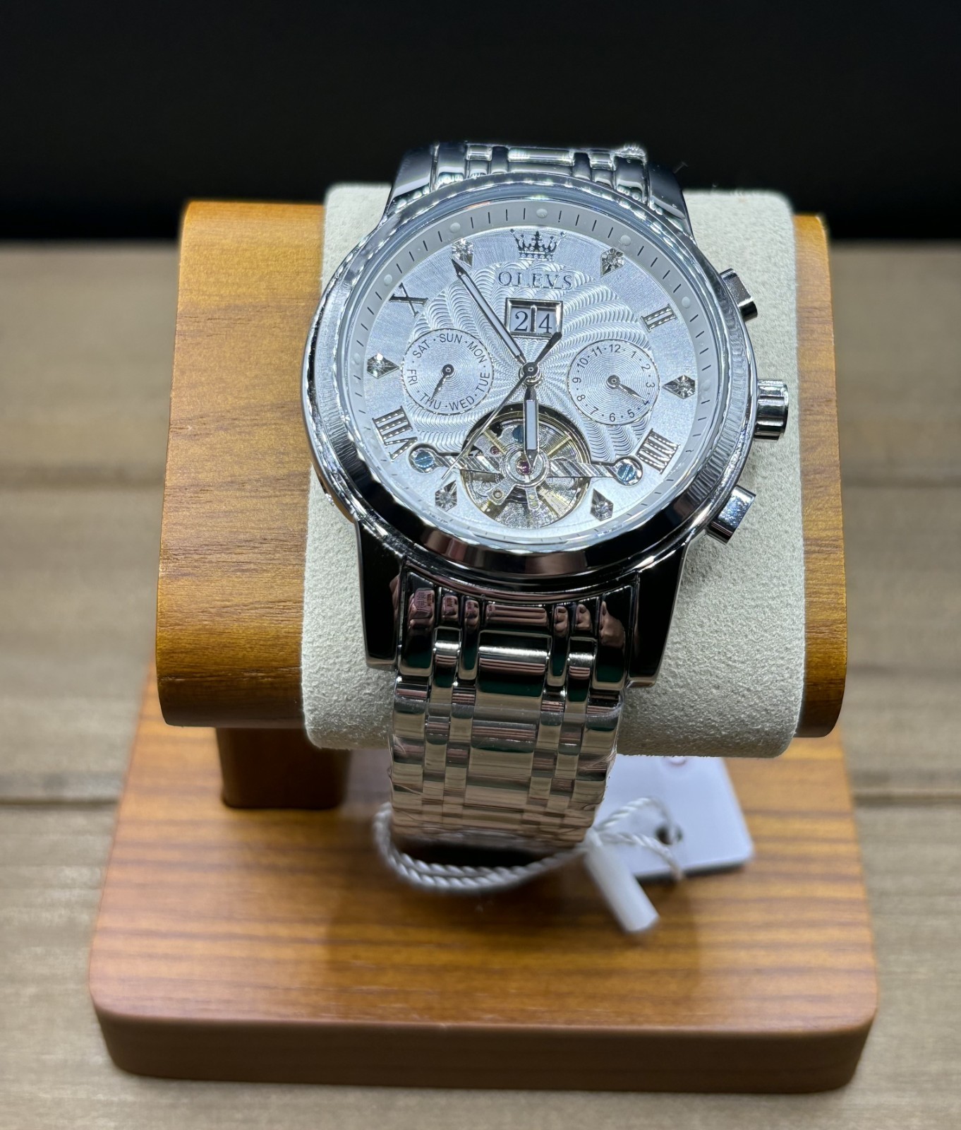 OLEVS Men’s Watch Automatic Mechanical Luxury Stainless Steel Business Black