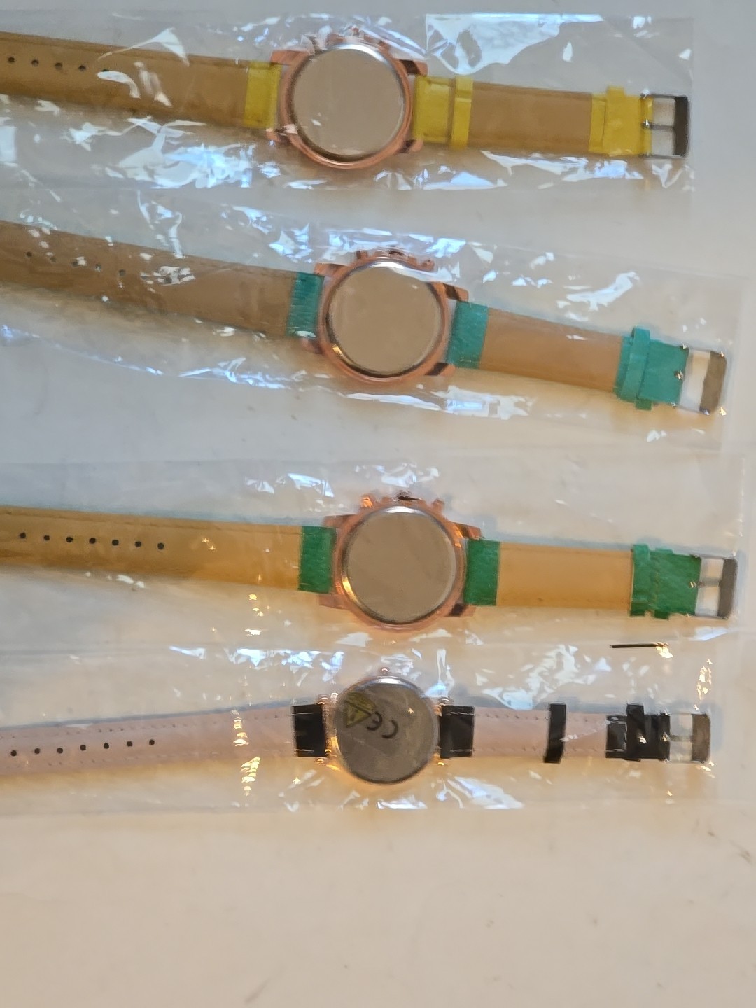 Geneva Ladies Watches Yellow, Green, Black New In Package Set Of 4