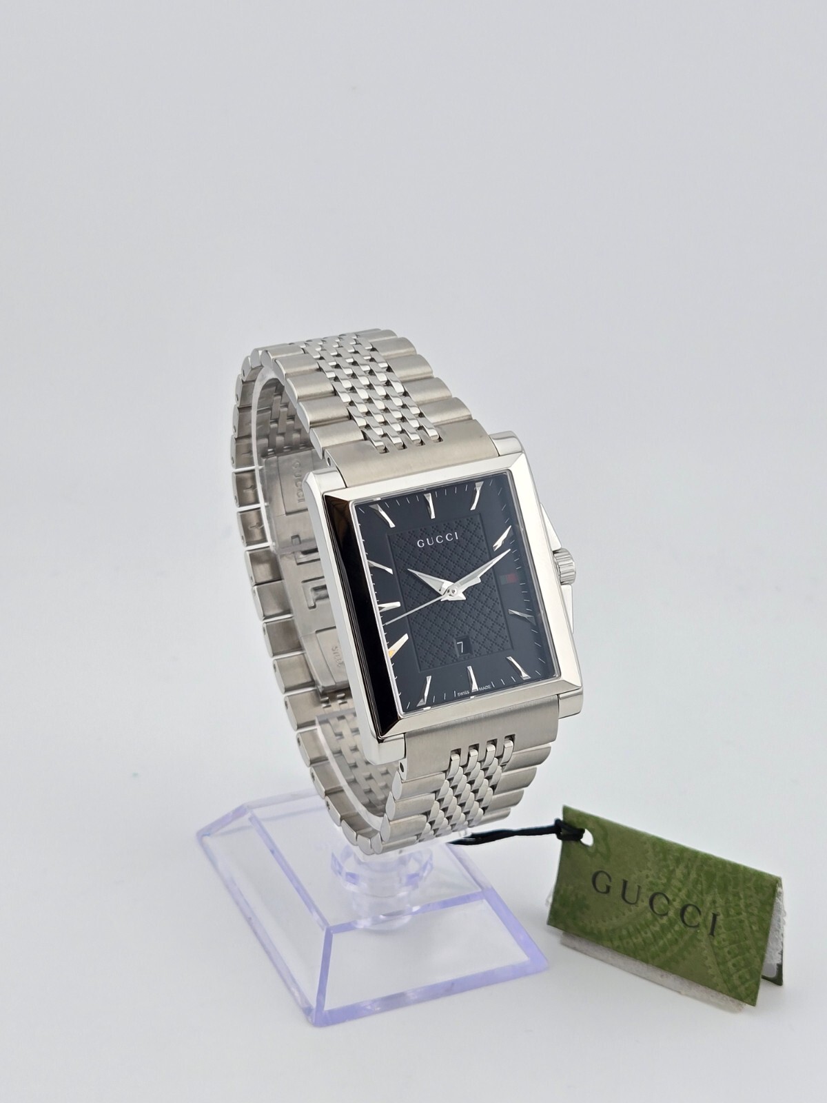 Gucci G-Timeless Men’s Black Dial Stainless Steel Watch – YA138401 ($1150 MSRP)