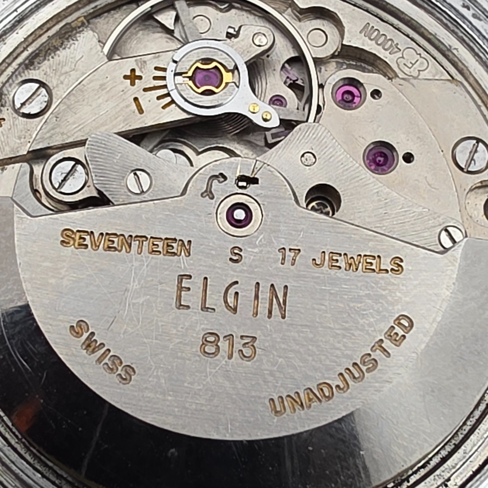 Rare Vintage ELGIN men’s automatic watch Diamond Pattern dial swiss 1960s