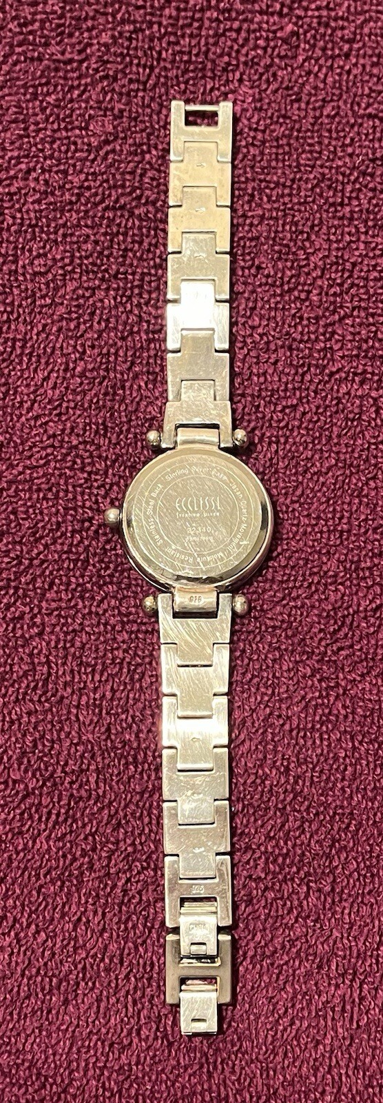 Vintage Ecclissi Sterling Silver 925 Mother of Pearl Bracelet Watch New Battery