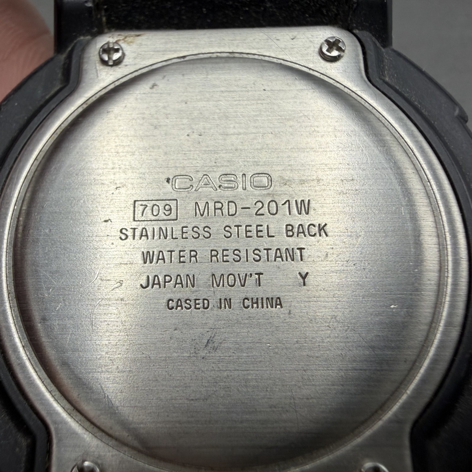Casio Dive Watch Men 43mm Black Dial Black Tone Daydate MRD-201W New Battery