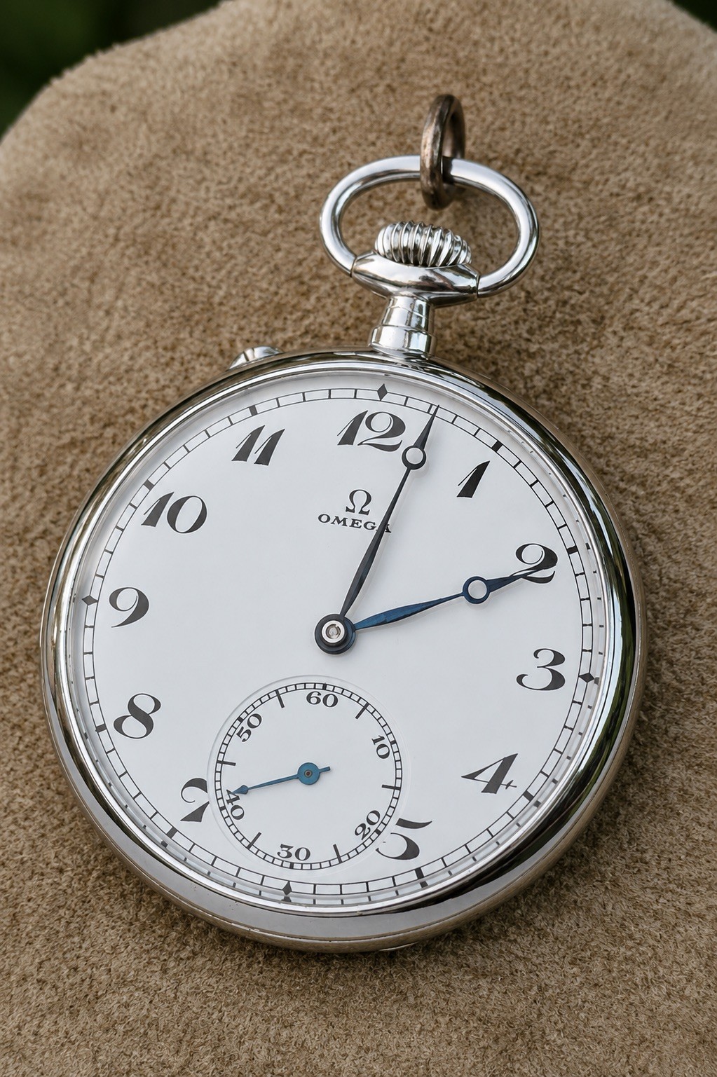 Omega Pocket Watch 1927 Cal. 19 Manual Wind Steel 51mm Original Enamel Dial