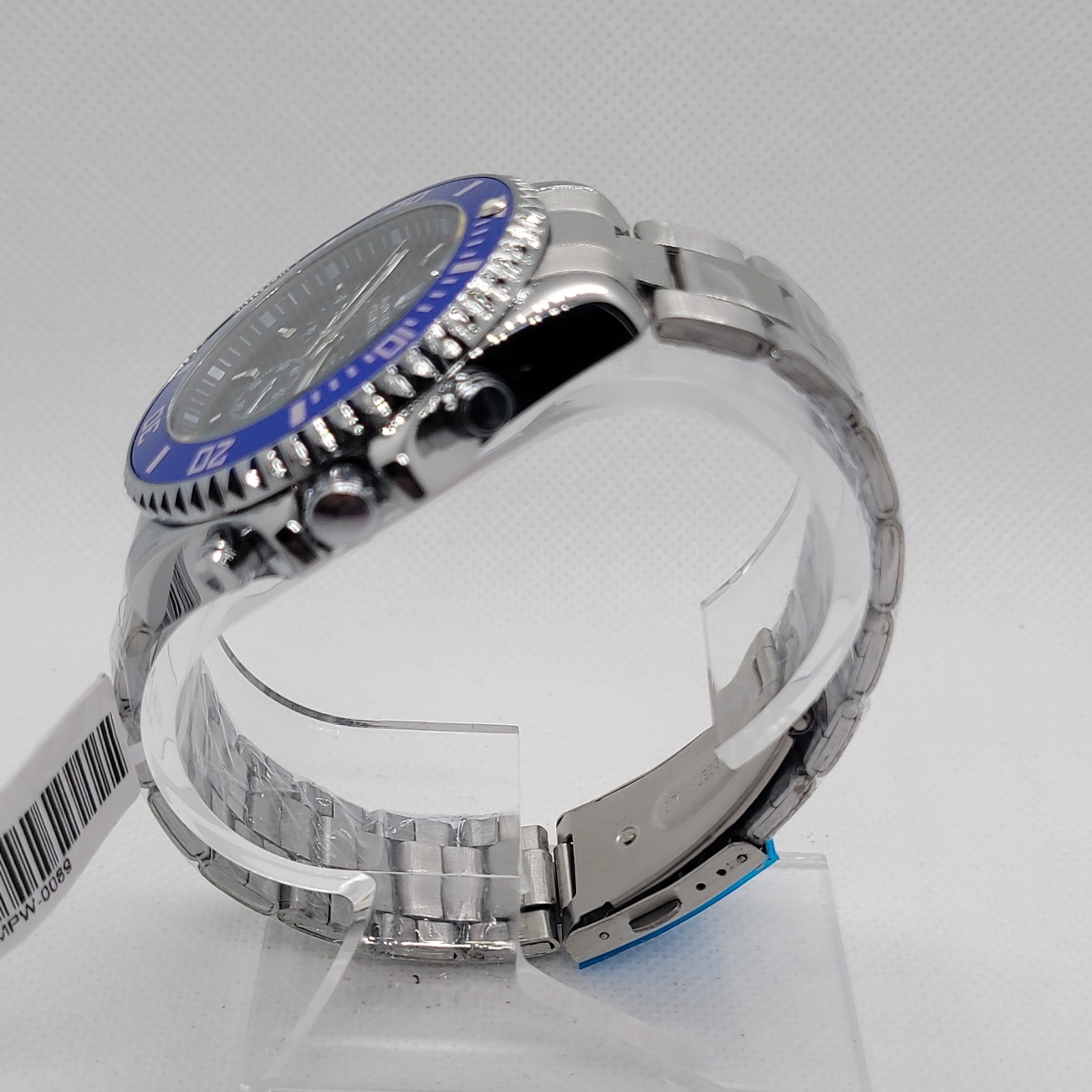 180 Montres Prestige 42mm Chronograph Blue Bezel Stainless Steel Black dial