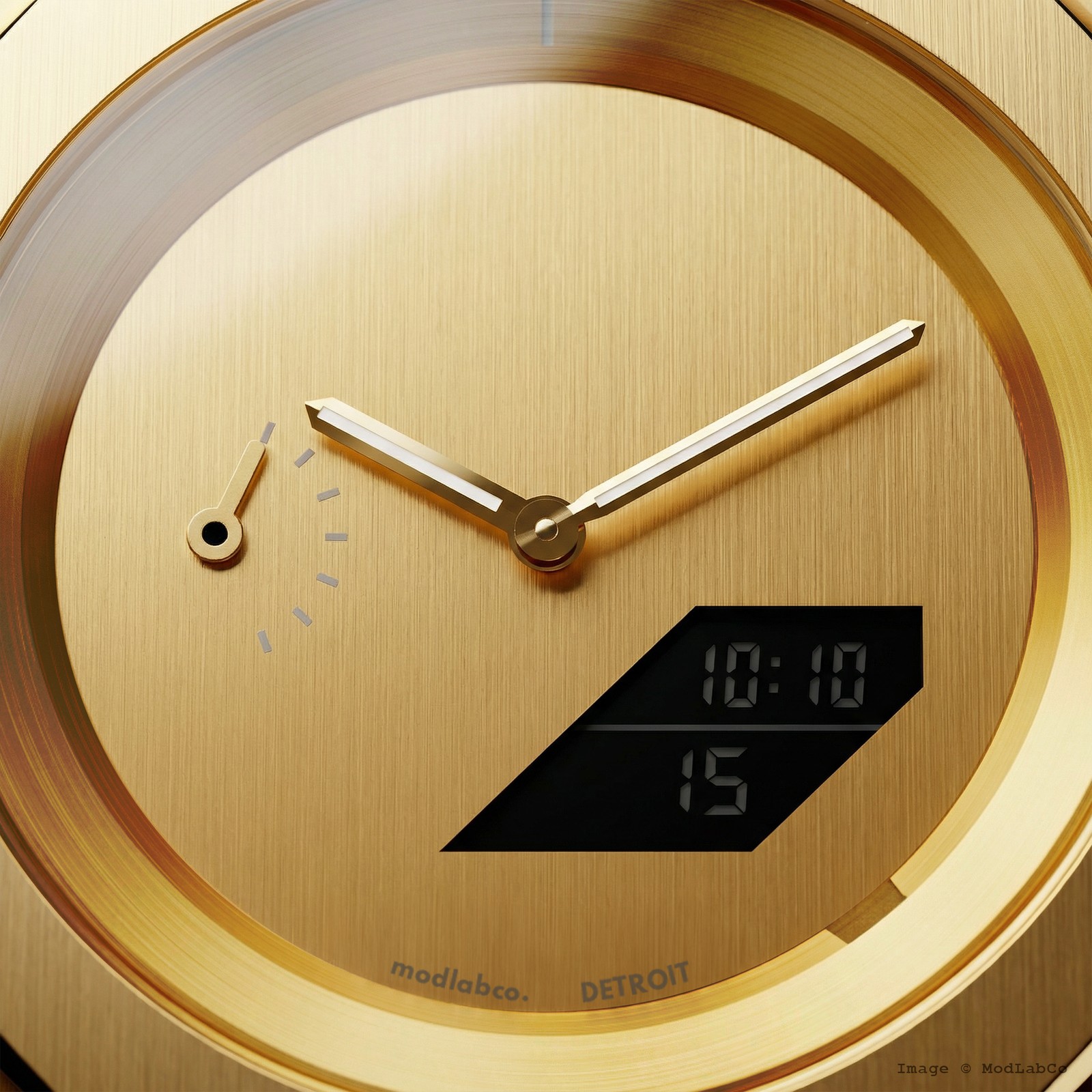 MLC-203 modlab company SIGNATURE 42 Octagonal Yellow Gold Dial Gold Metal Watch