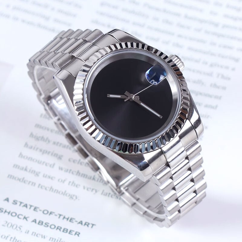 36mm 39mm Silver Gold Sapphire Glass Black Date Dial Automatic NH35A Men Watches