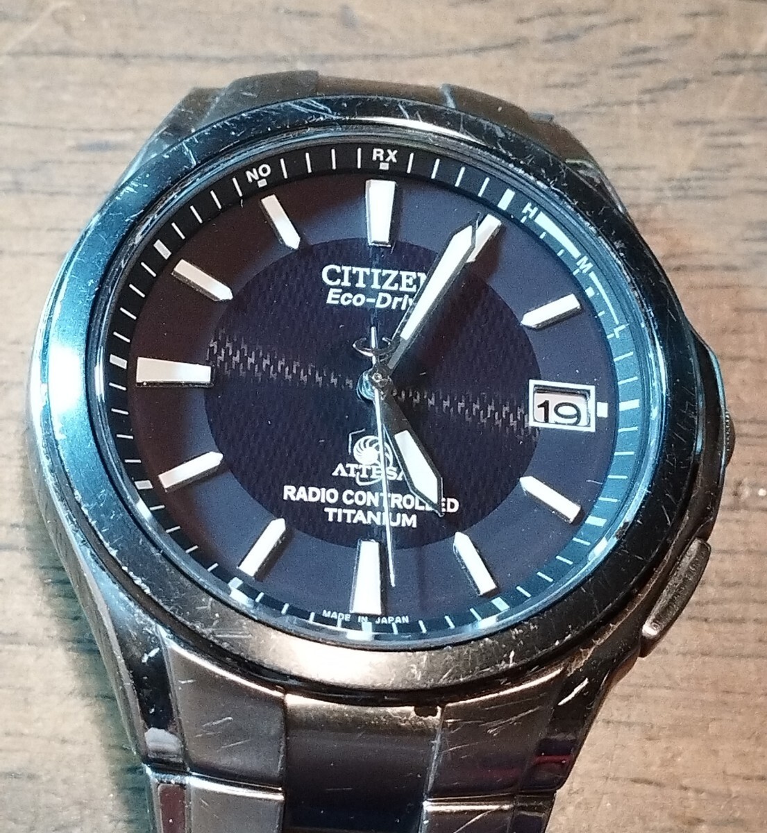 Citizen Attesa Eco-Drive Radio Controlled Date Titanium Watch Japan