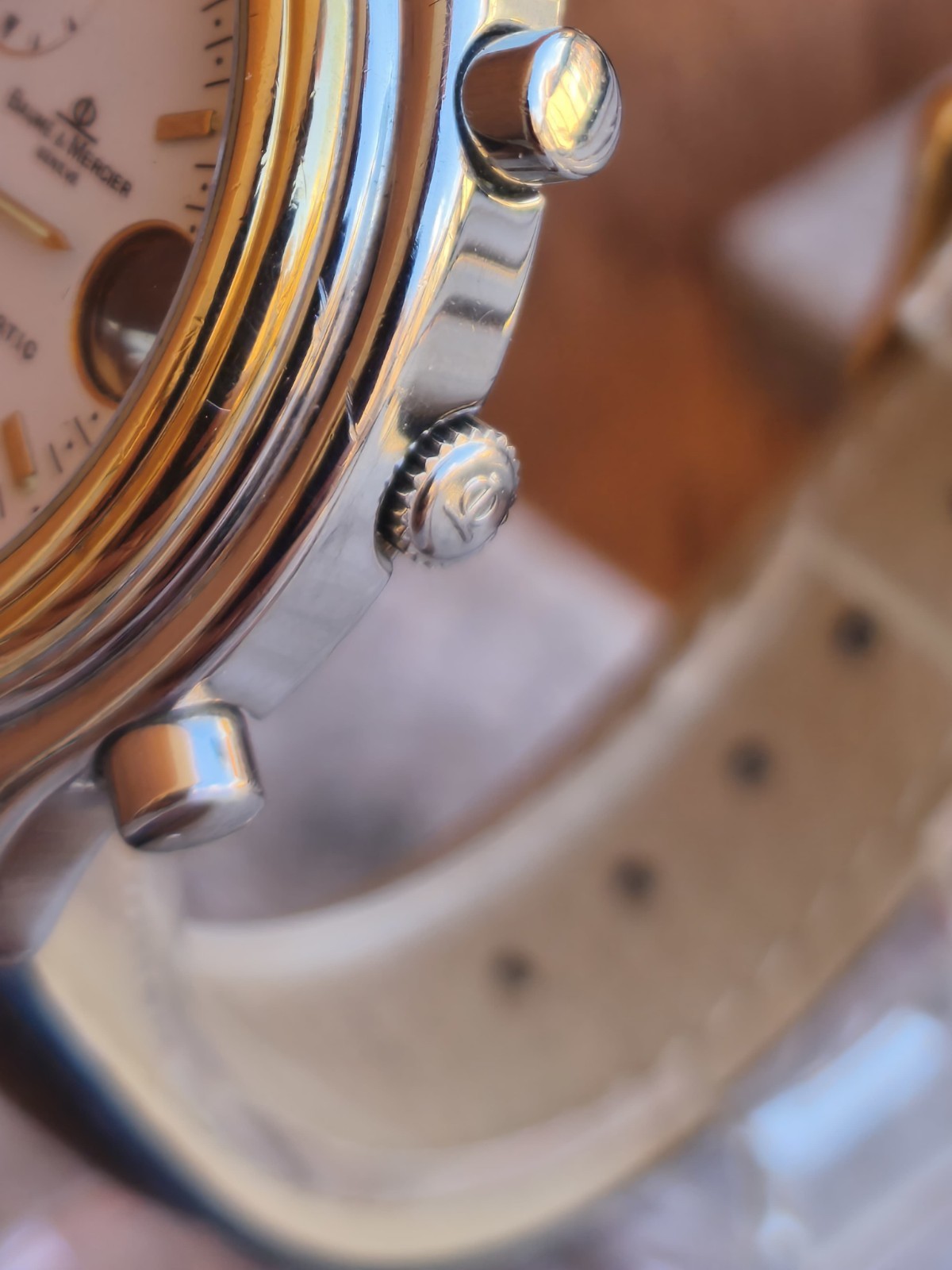 Baume & Mercier 6103 Chrono 🏁 Automatic Date 🇨🇭 Gold Steel Watch