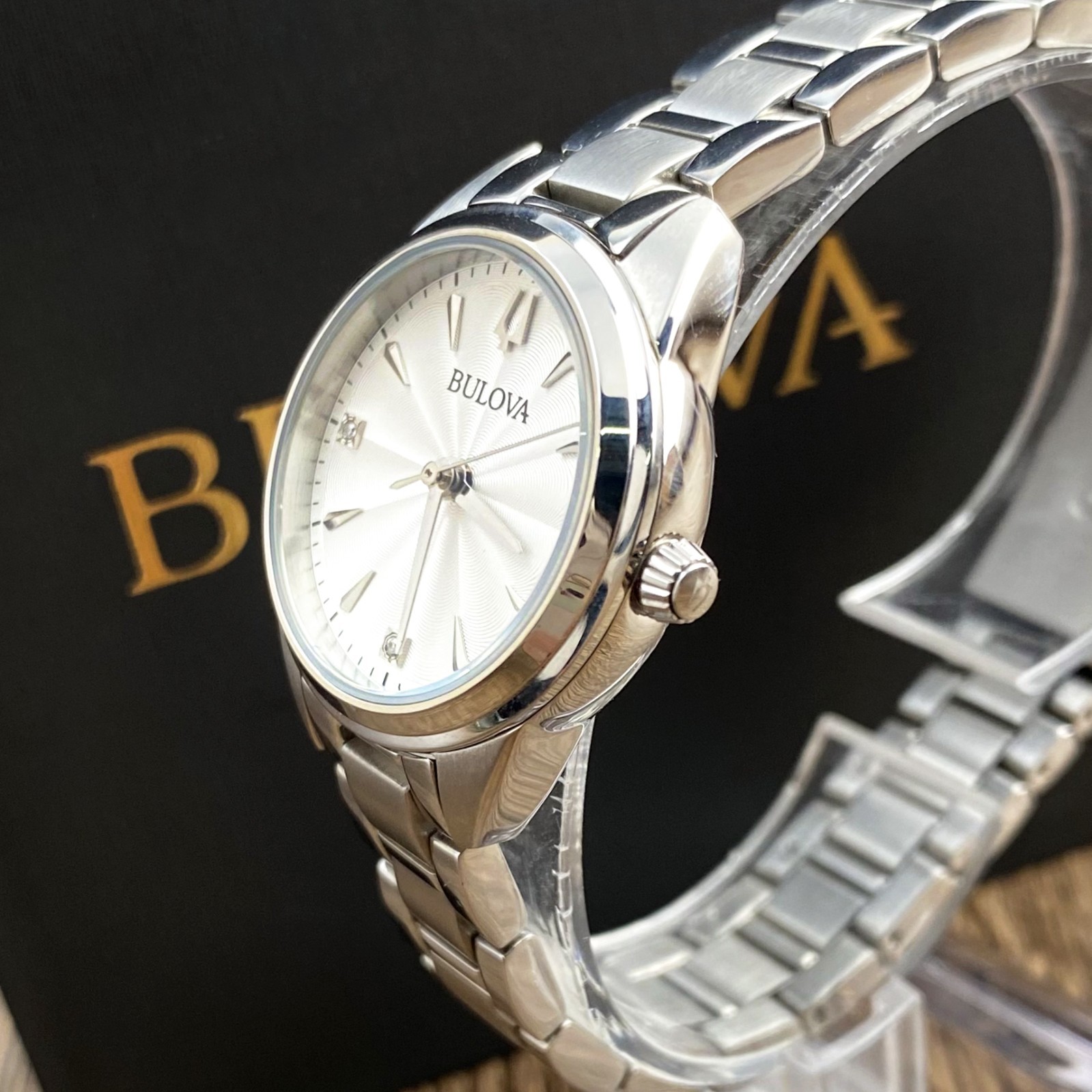Bulova Sutton 96P219 Diamonds White Dial Stainless Steel Women’s Watch