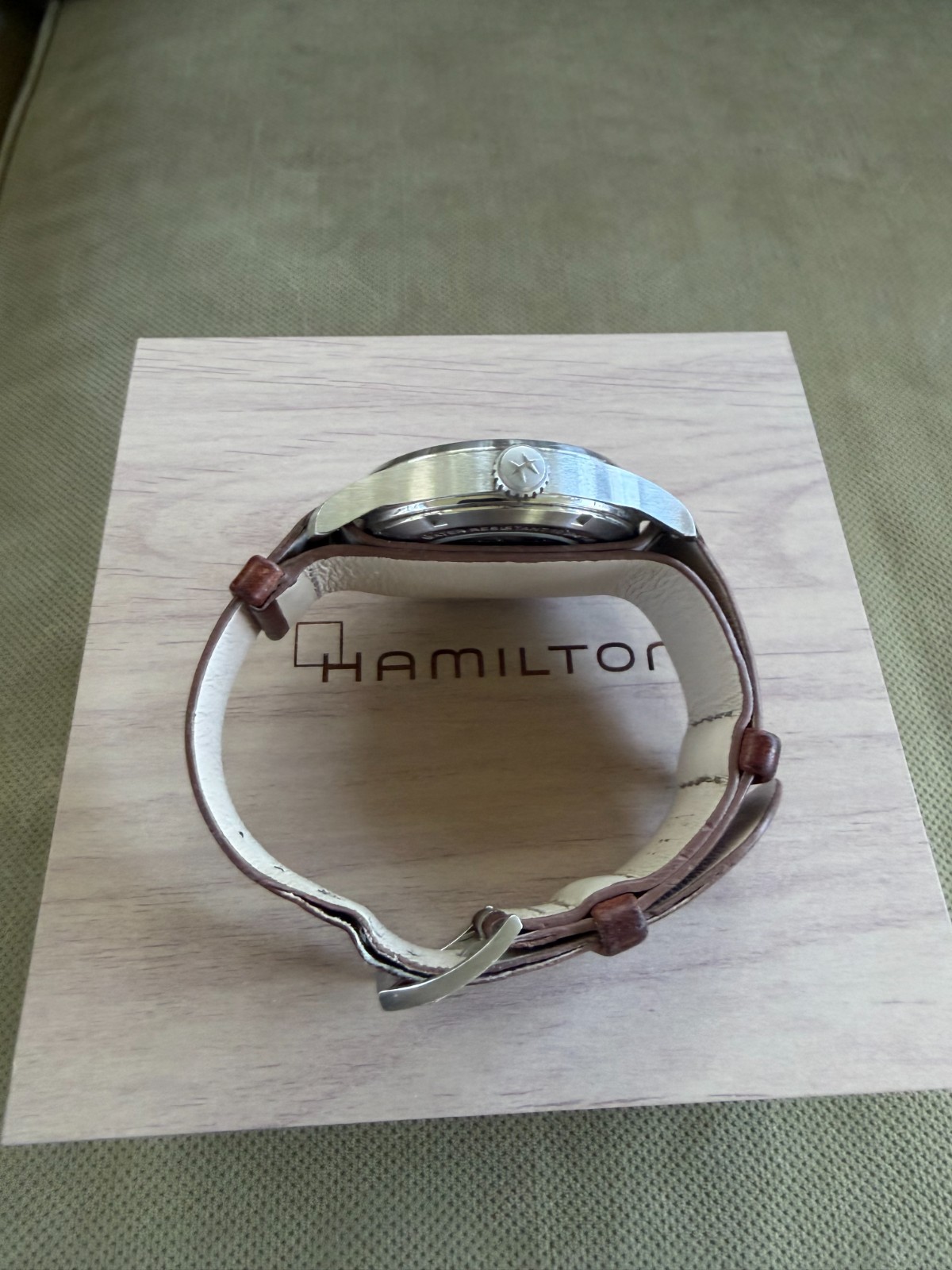 Hamilton Men’s H70535531 Khaki Field 42mm Automatic Pilot Watch Leather Band
