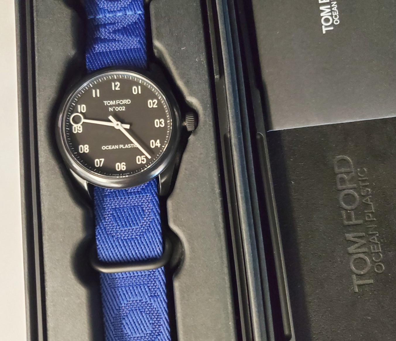 TOM FORD N 002 Quartz Ocean Plastic Watch Blue Band