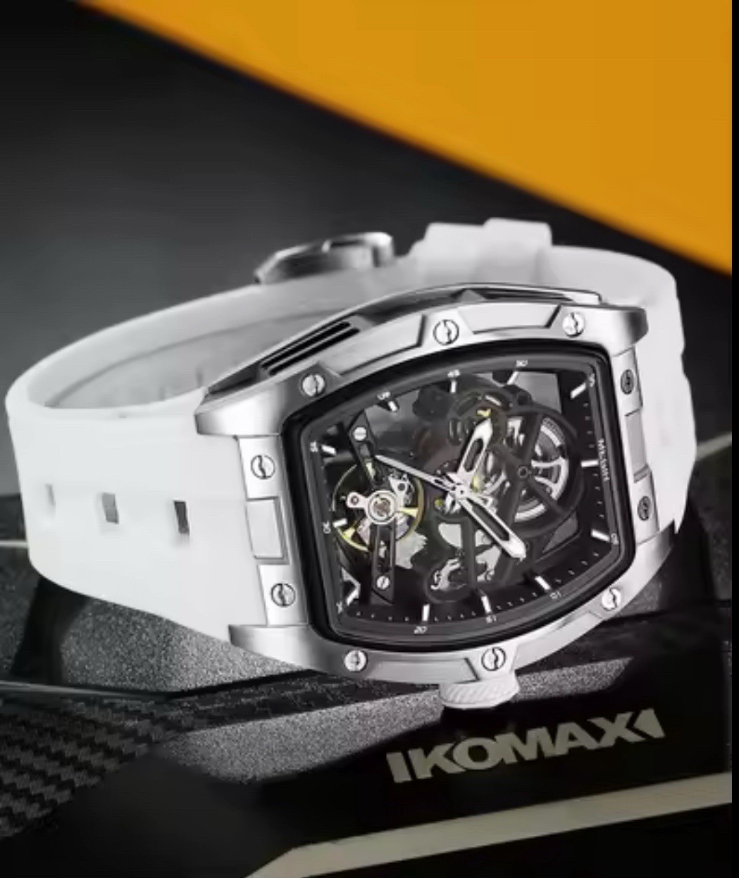 MEGIR Men’s Automatic Mechanical Sports Watch – Waterproof & Luminous- white