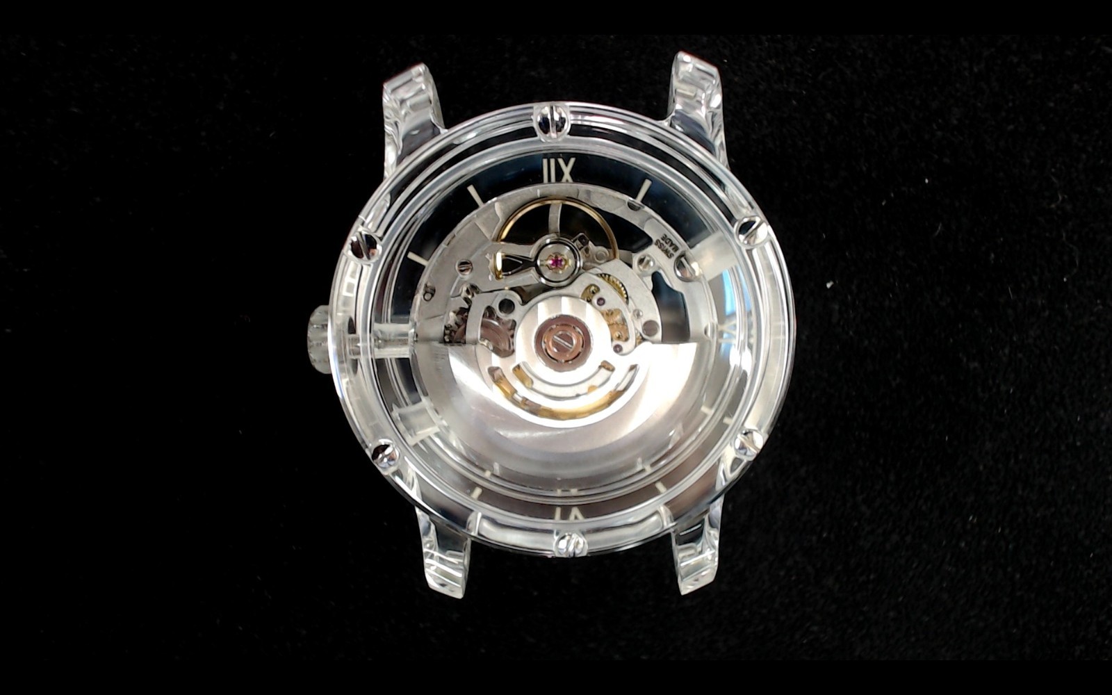 SAPPHIRE CRYSTAL CASE WATCH, SWISS AUTOMATIC SKELETON MOVEMENT – STP 6-21