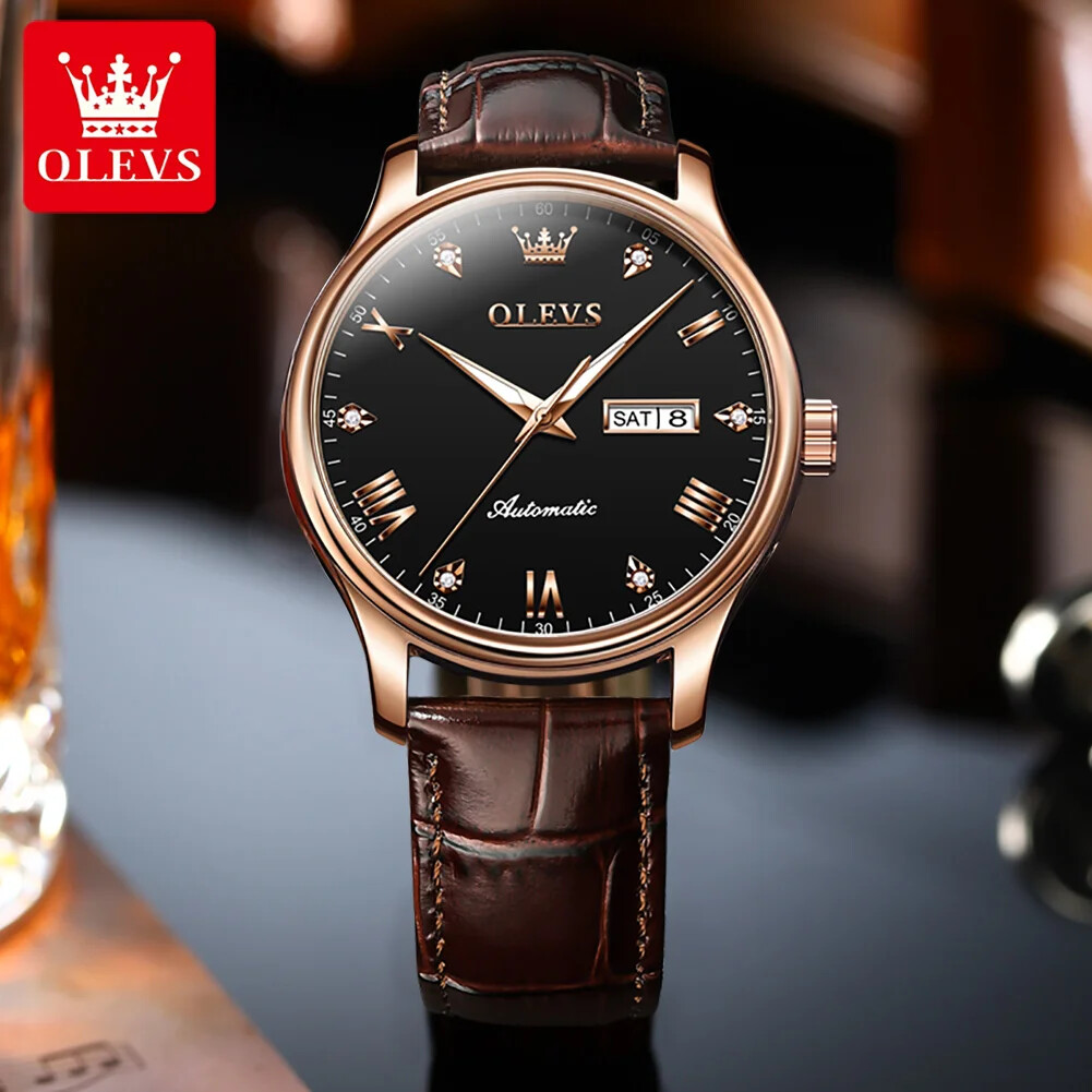 OLEVS Waterproof Luminous Luxury Diamonds Dials Men’s Automatic Mechanical Watch