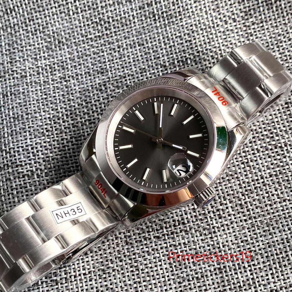 Blue/White/Grey Sunburst Dial Polished Bezel 36mm/39mm NH35A Automatic Men Watch