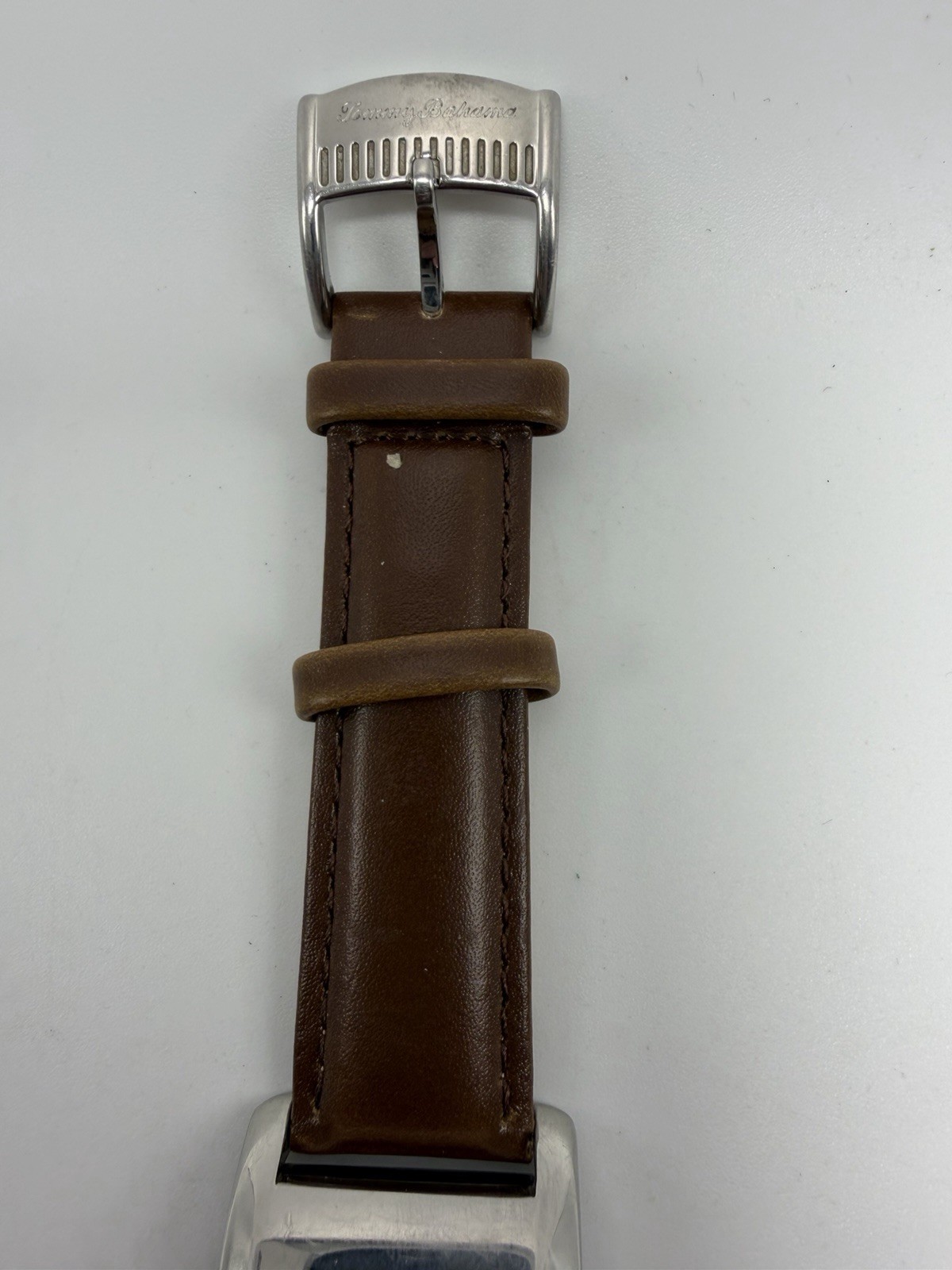 Tommy Bahama TB1026 New Battery Mens Tank Watch 27MM 8″ Leather Band