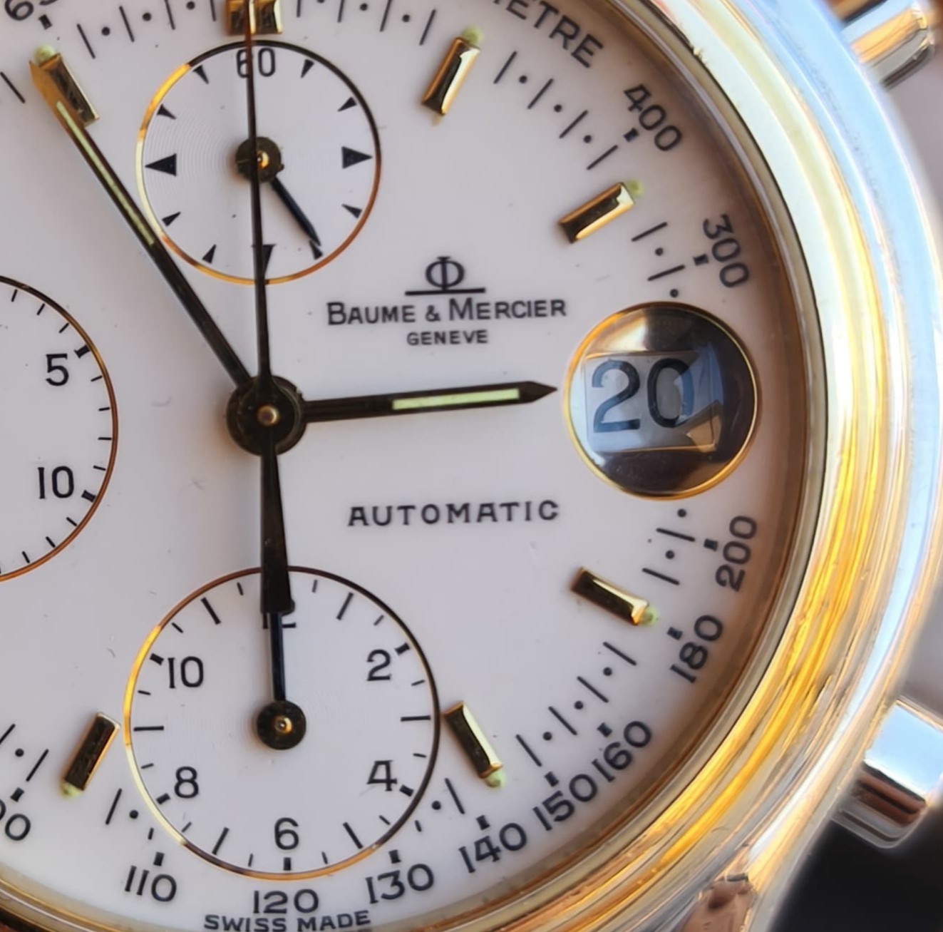 Baume & Mercier 6103 Chrono 🏁 Automatic Date 🇨🇭 Gold Steel Watch