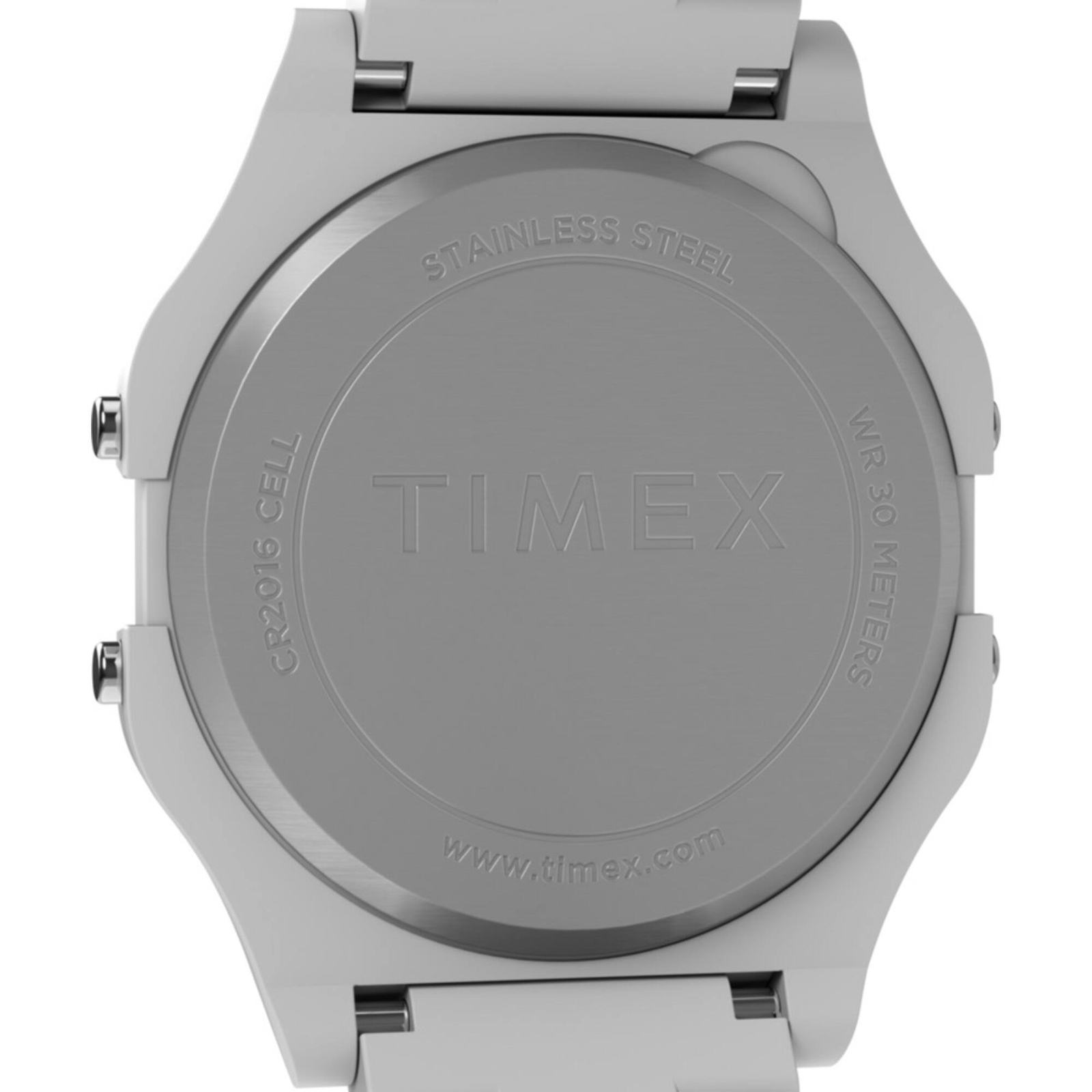 Timex Unisex Watch 80 Digital Dial White Plastic Case Resin Bracelet TW2V20100