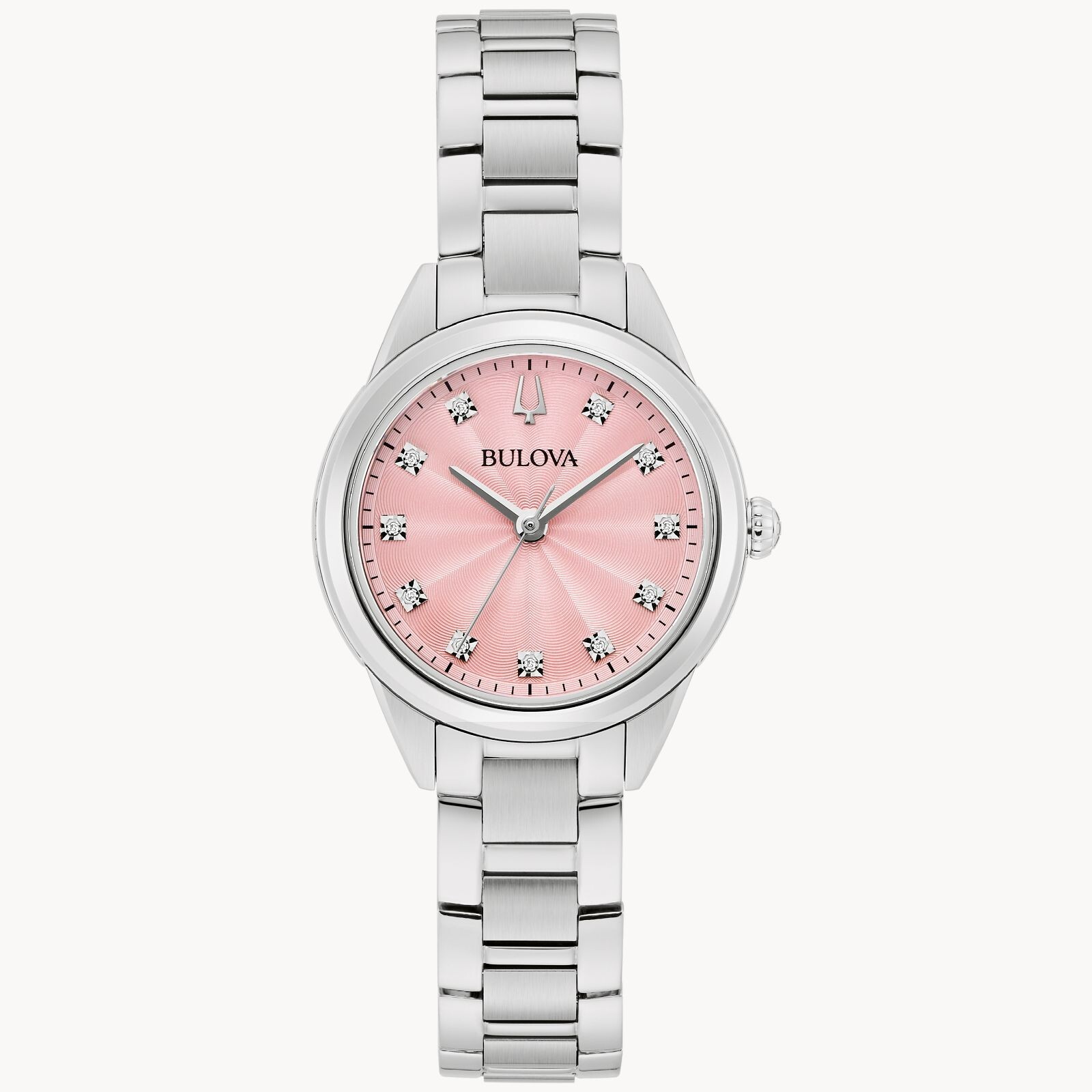*BRAND NEW* Bulova Sutton Quartz Pink Dial Stainless Steel Women’s Watch 96P249