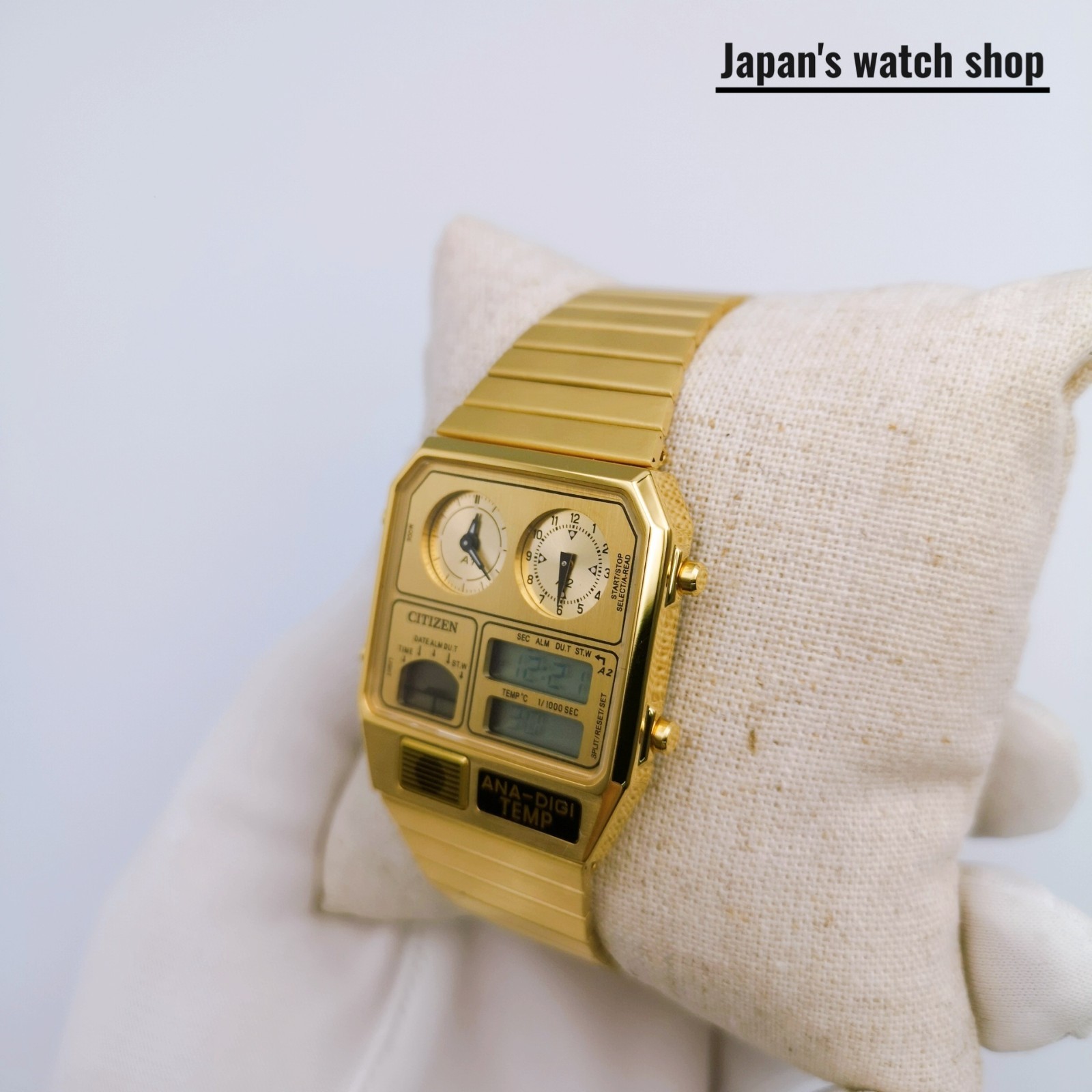 CITIZEN Record Label JG2103-56P Gold Stainless Steel Women’s Watch New in Box