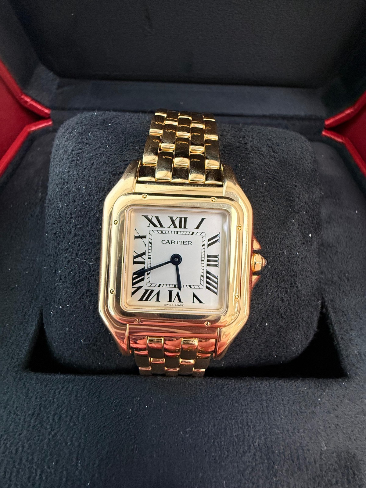 Cartier Panthère de Cartier 18K Yellow Gold Silvered Dial Watch WGPN0058