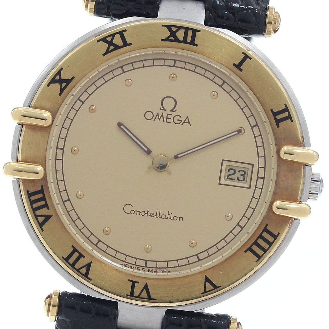 Omega Constellation Quartz Men’s Watch Gold Bezel From Japan