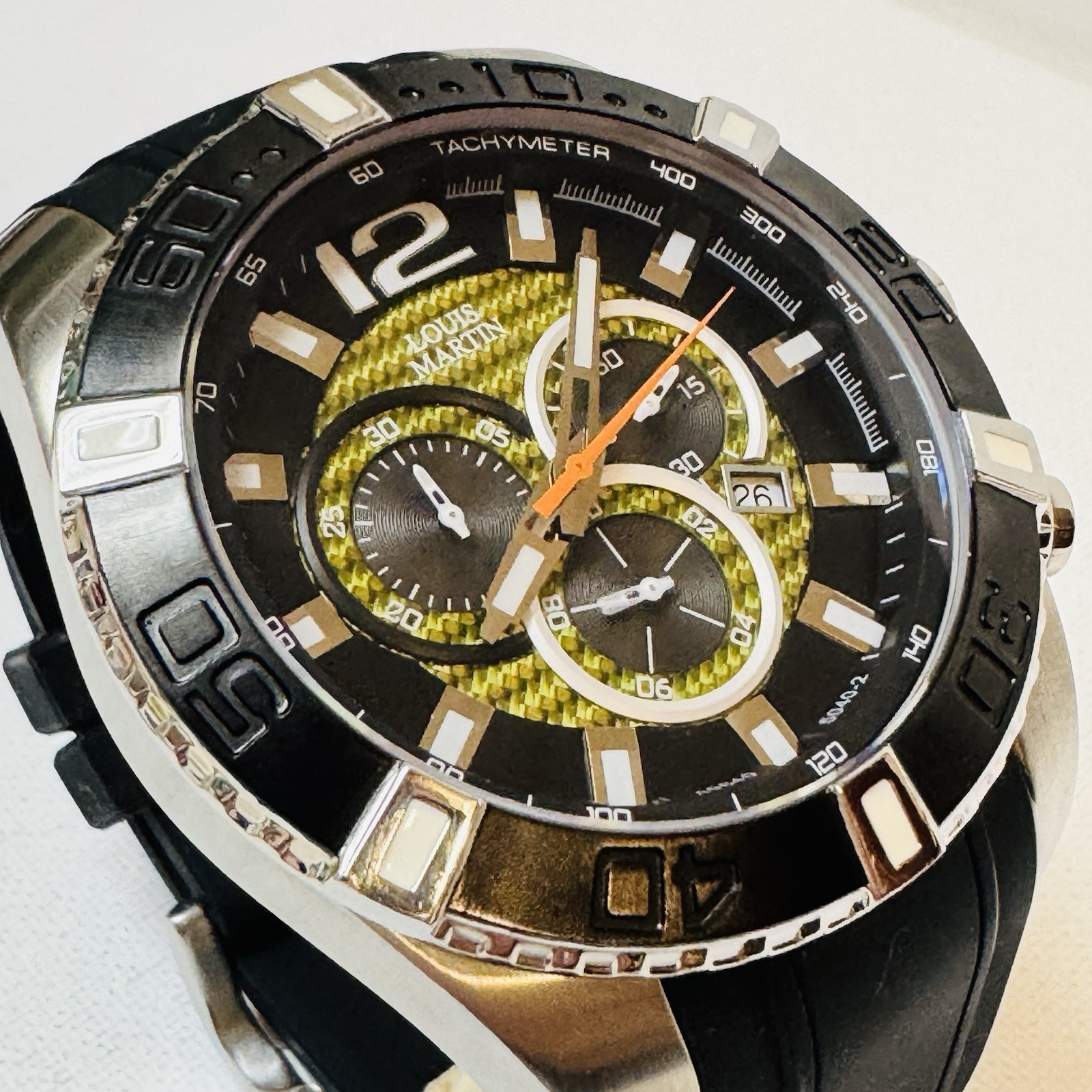 Louis Martin Belair 51mm Sapphire Crystal Men’s Silver Chronograph Watch 5040-2