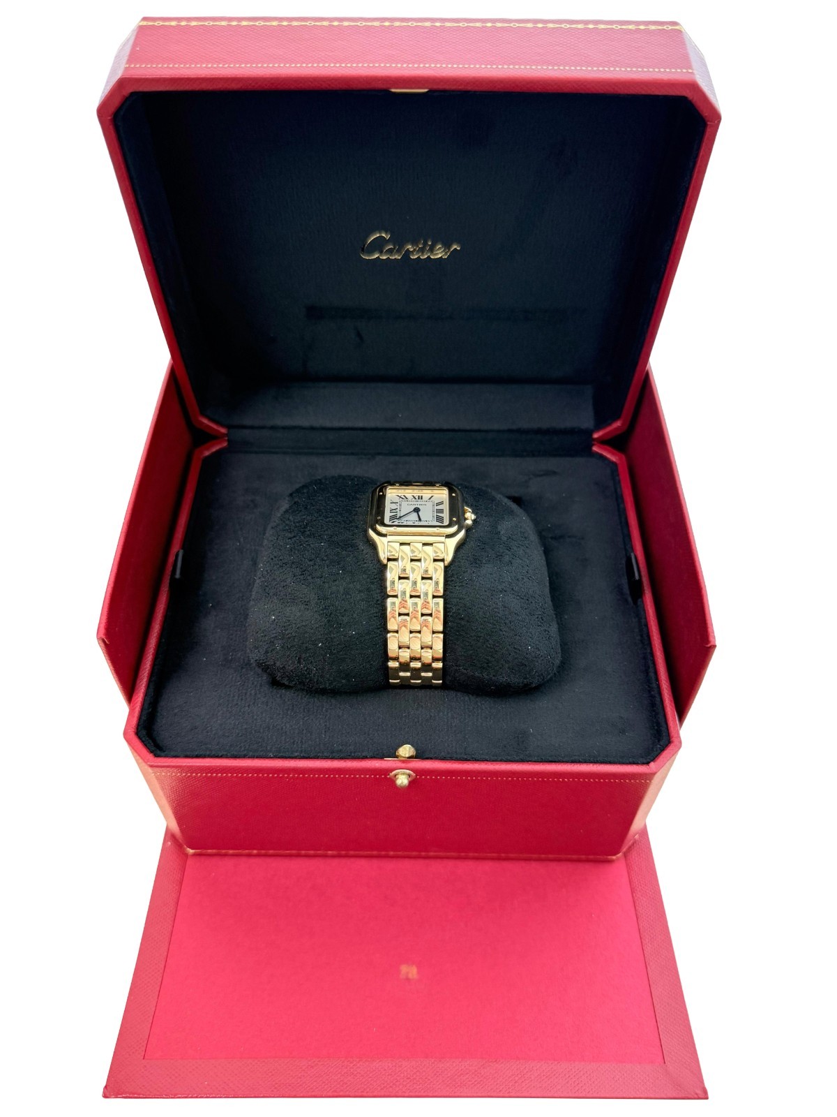 Cartier Panthère de Cartier 18K Yellow Gold Silvered Dial Watch WGPN0058