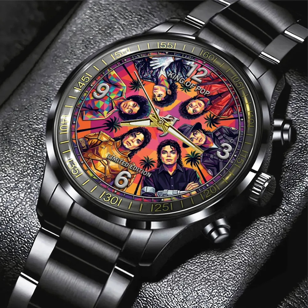 Michael Jackson Black Stainless Steel Watch
