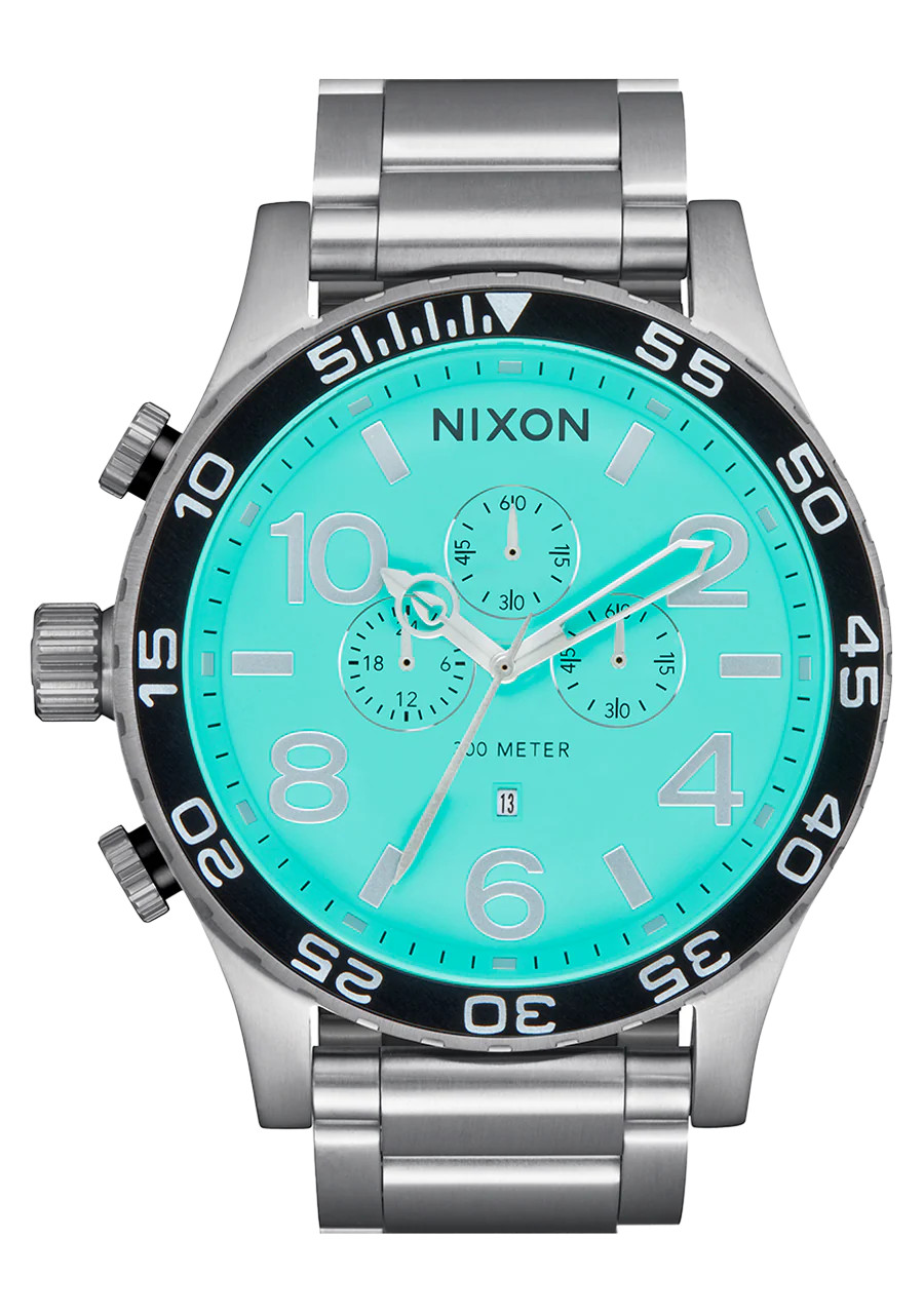 NIXON 51-30 Chrono – Silver/Turquoise Chronograph Men’s Watch A1389-2084