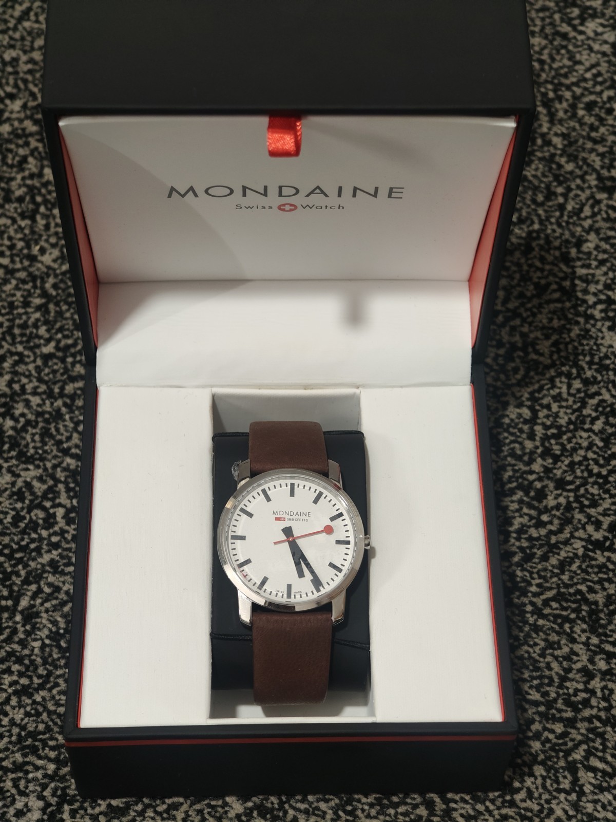 Mondaine Simply Elegant Mens Watch 41mm Brown Leather Strap SBB A638.30350.11SBG