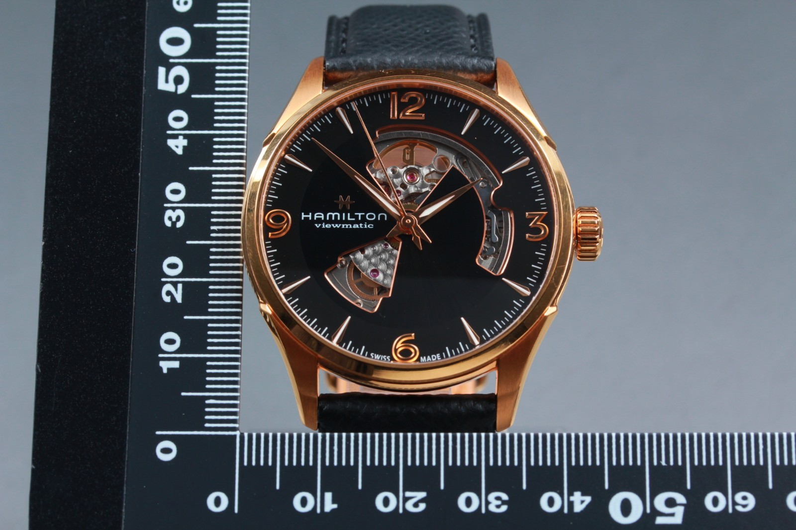 Hamilton Jazzmaster Open Heart H327350 Black Dial Automatic Mens Watch NEAR MINT