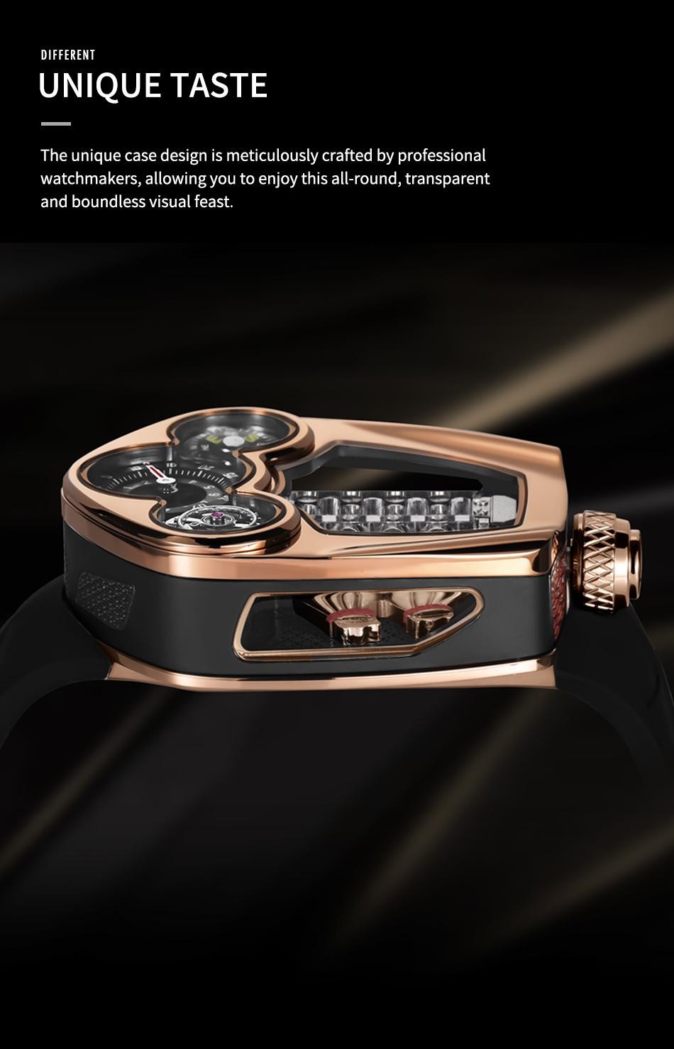 Pindu Design New Engine Series Quartz Watch Men Top-luxurious Stainless Steel