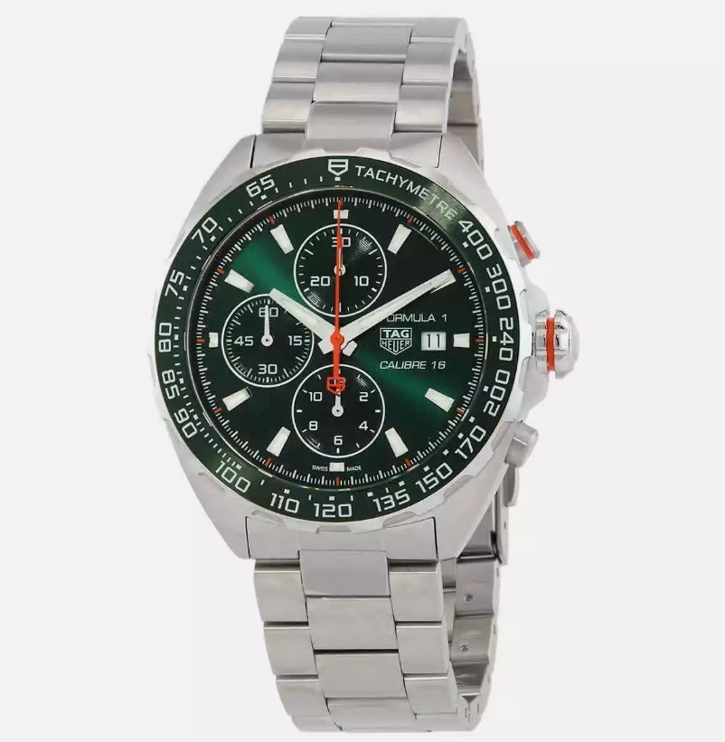 TAG Heuer Formula 1 Auto Chrongraph 44mm Green Dial Men’s Watch CAZ201H.BA0876