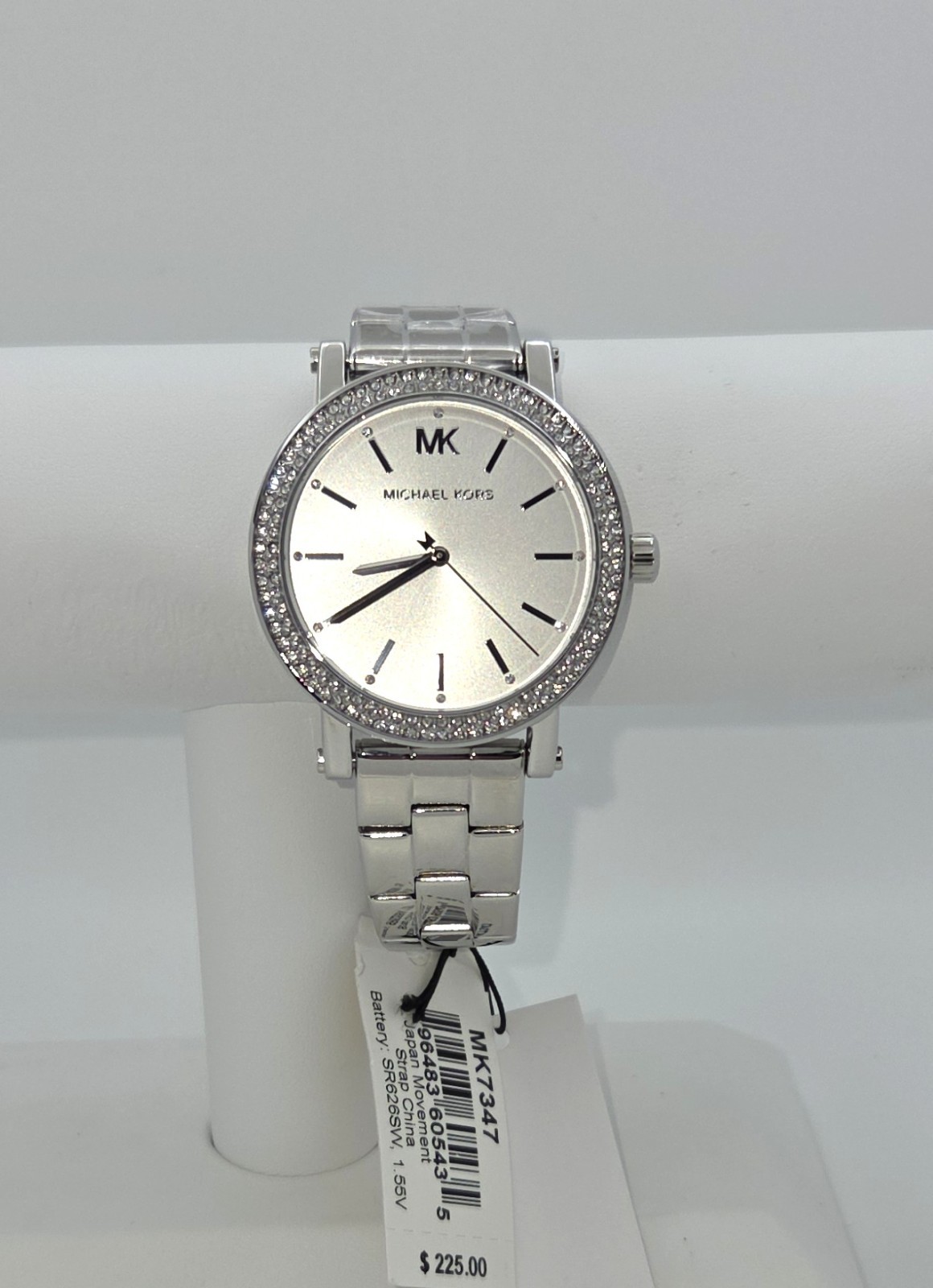 Michael Kors MK7347 Corey Three-Hand Crystal Accent Silver-Tone Watch 38mm