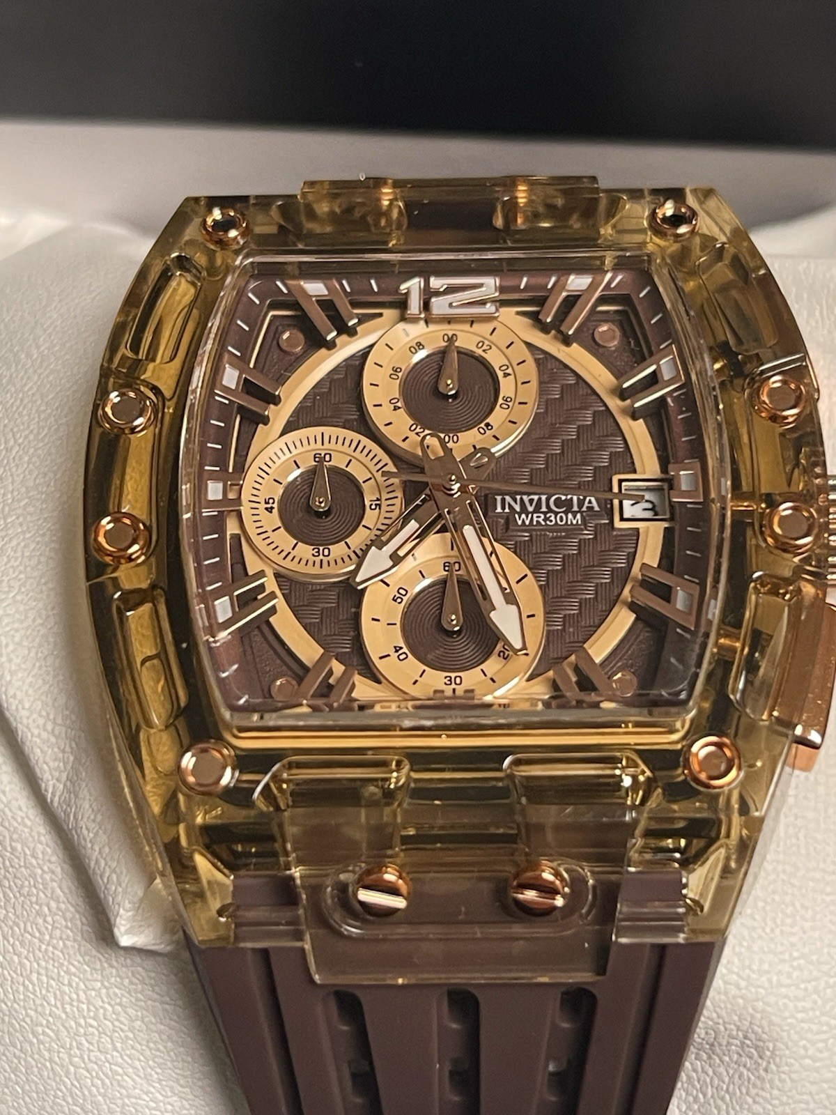Invicta S1 Rally Allogrip Men42mm Brown Tone Case BrownMetal Dial Brown Band