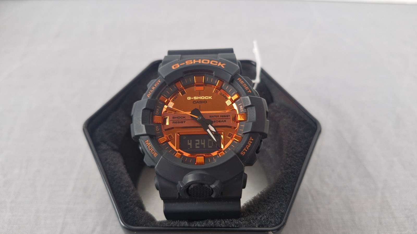 Casio G-Shock GA-800BR-1ADR Men’s Black Matte Orange Watch