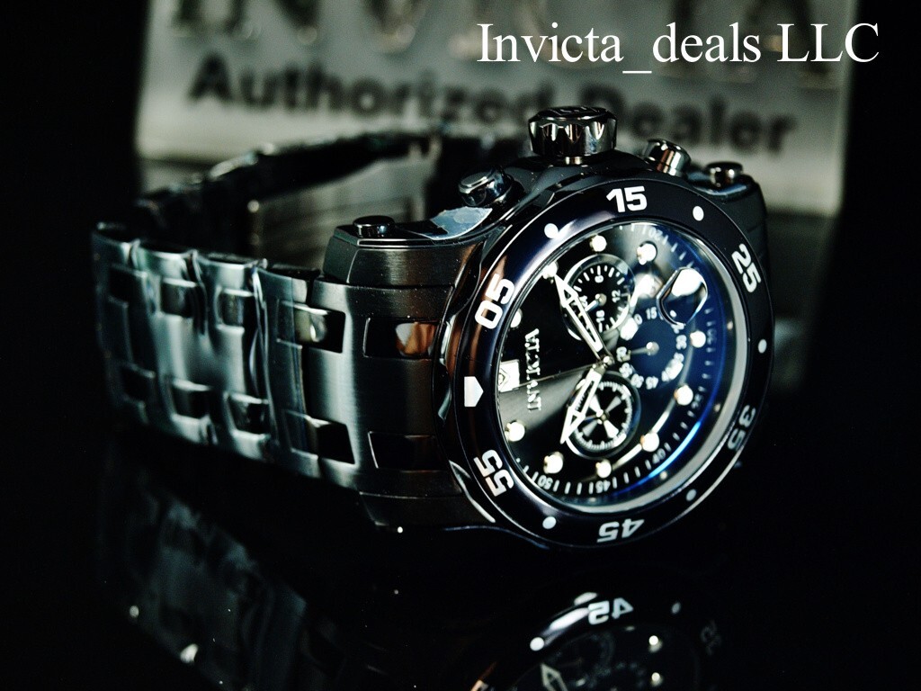 NEW Invicta 48mm Men’s Pro Diver SCUBA Chronograph BLACK DIAL Triple Black Watch