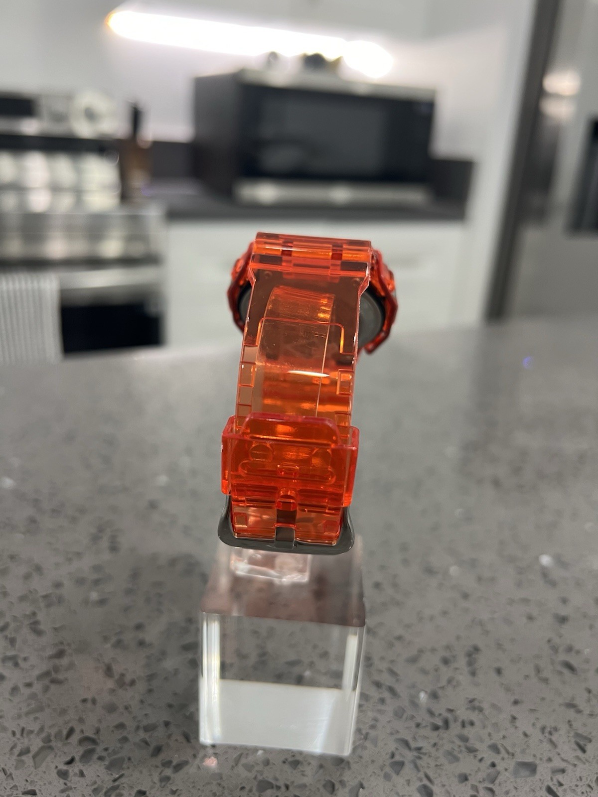 Gshock DW5600 Mod Custom Skmei Watch Clear Red & Travel Case