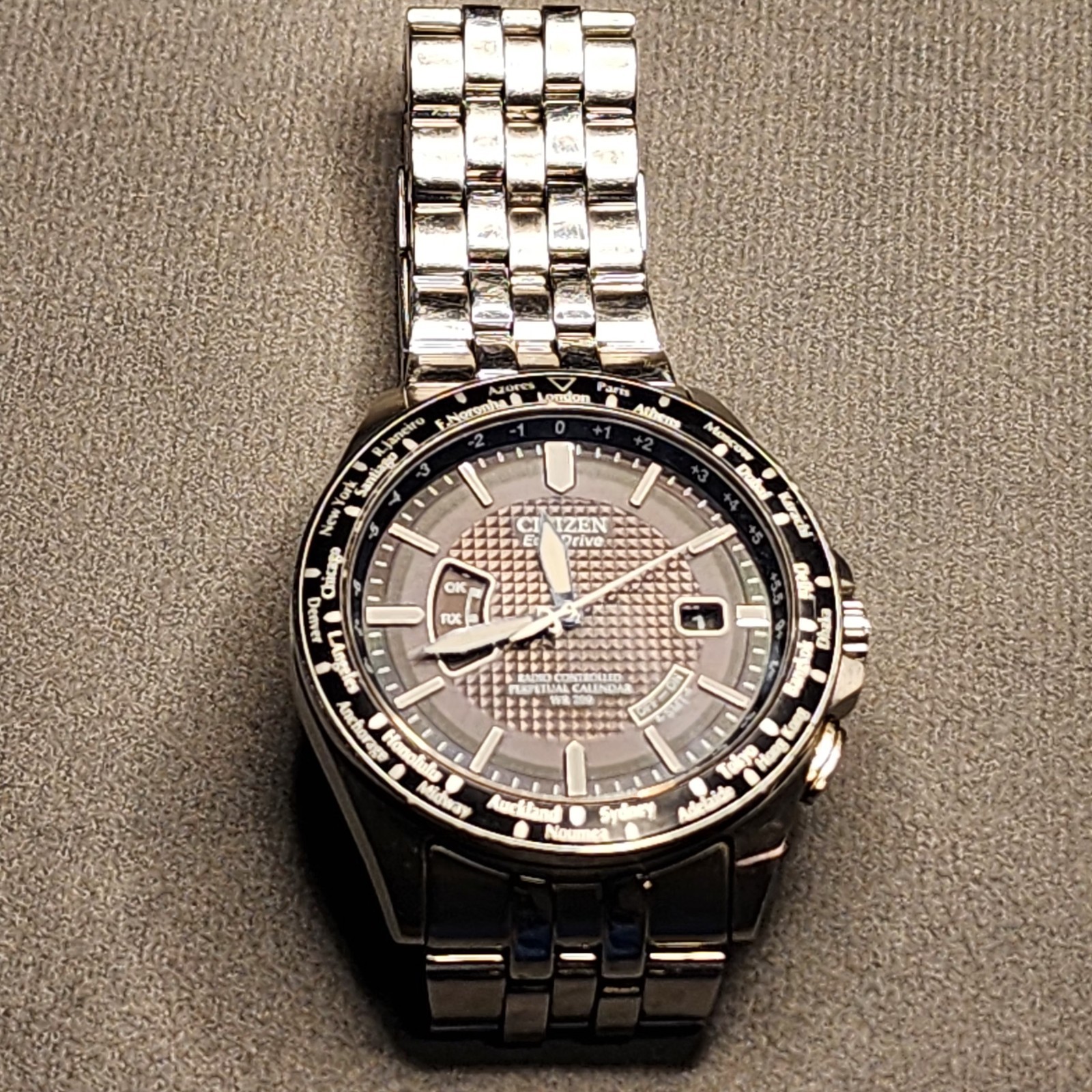 Citizen CB0020-50E Eco-Drive Stainless Steel Perpetual A-T Men’s Watch – Silver