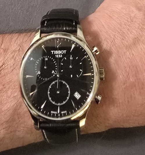 ​Tissot Tradition Chronograph Black Dial Men’s Watch T063617A Swiss Quartz, Good