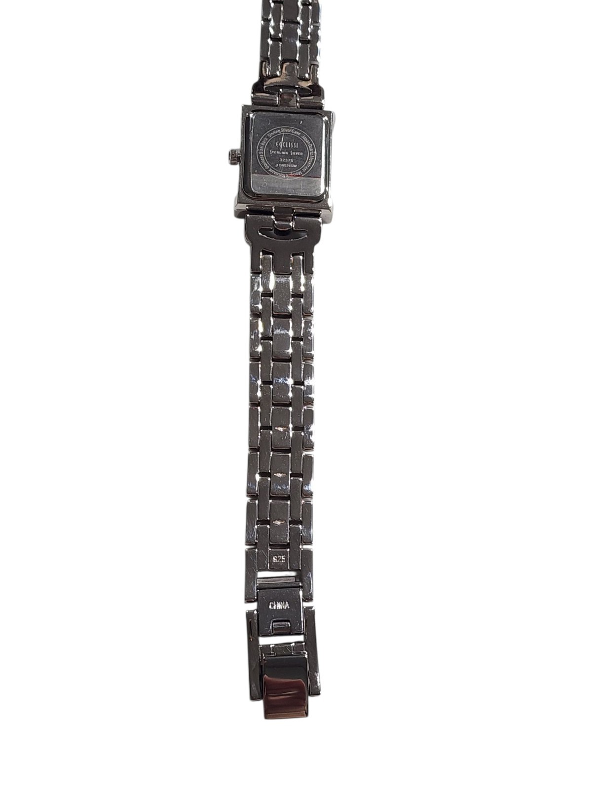 Ecclissi .925 Sterling Silver & Diamond Bezel Womens Watch 32375 – 7.25″ L As Is