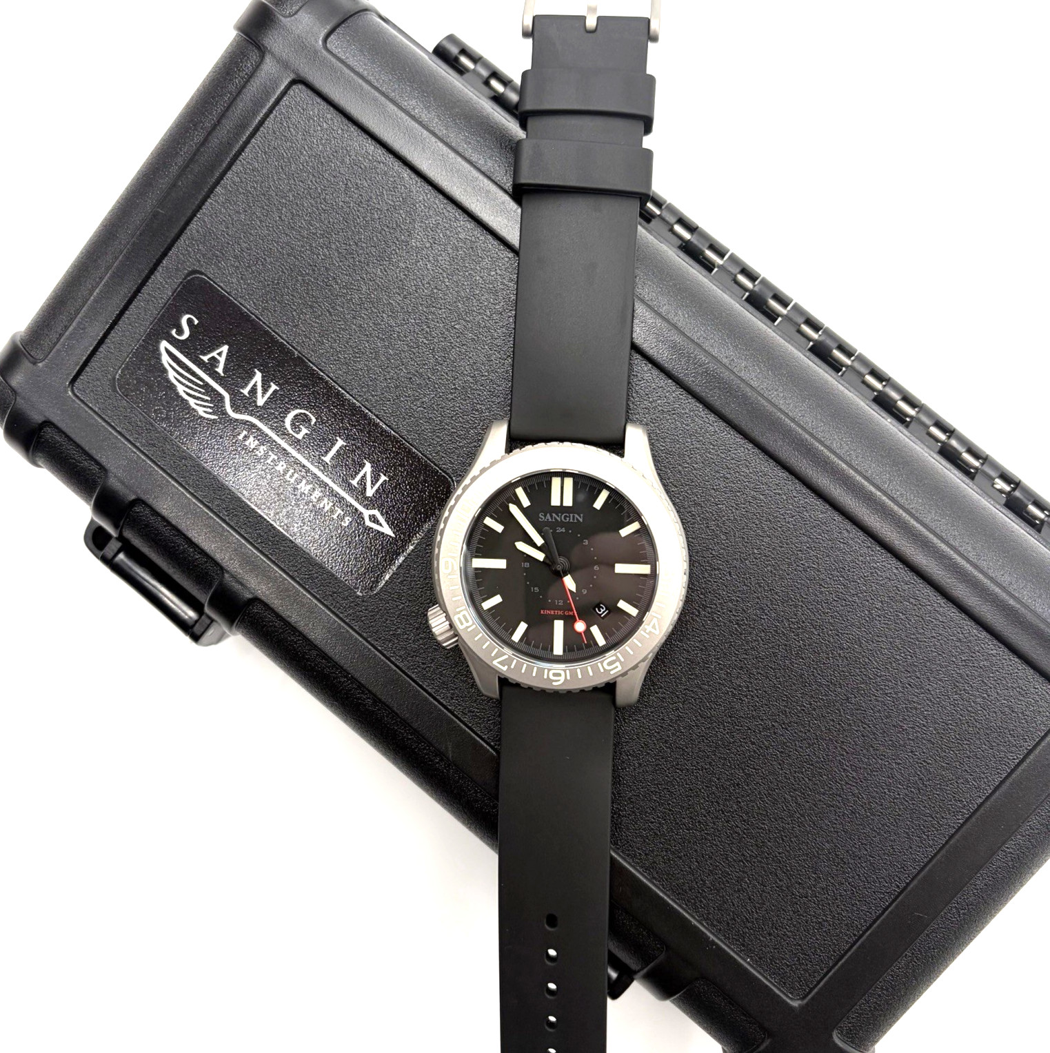 Sangin Instruments Kinetic II Expedition (K2E) GMT Matte – Genuine Leather Band